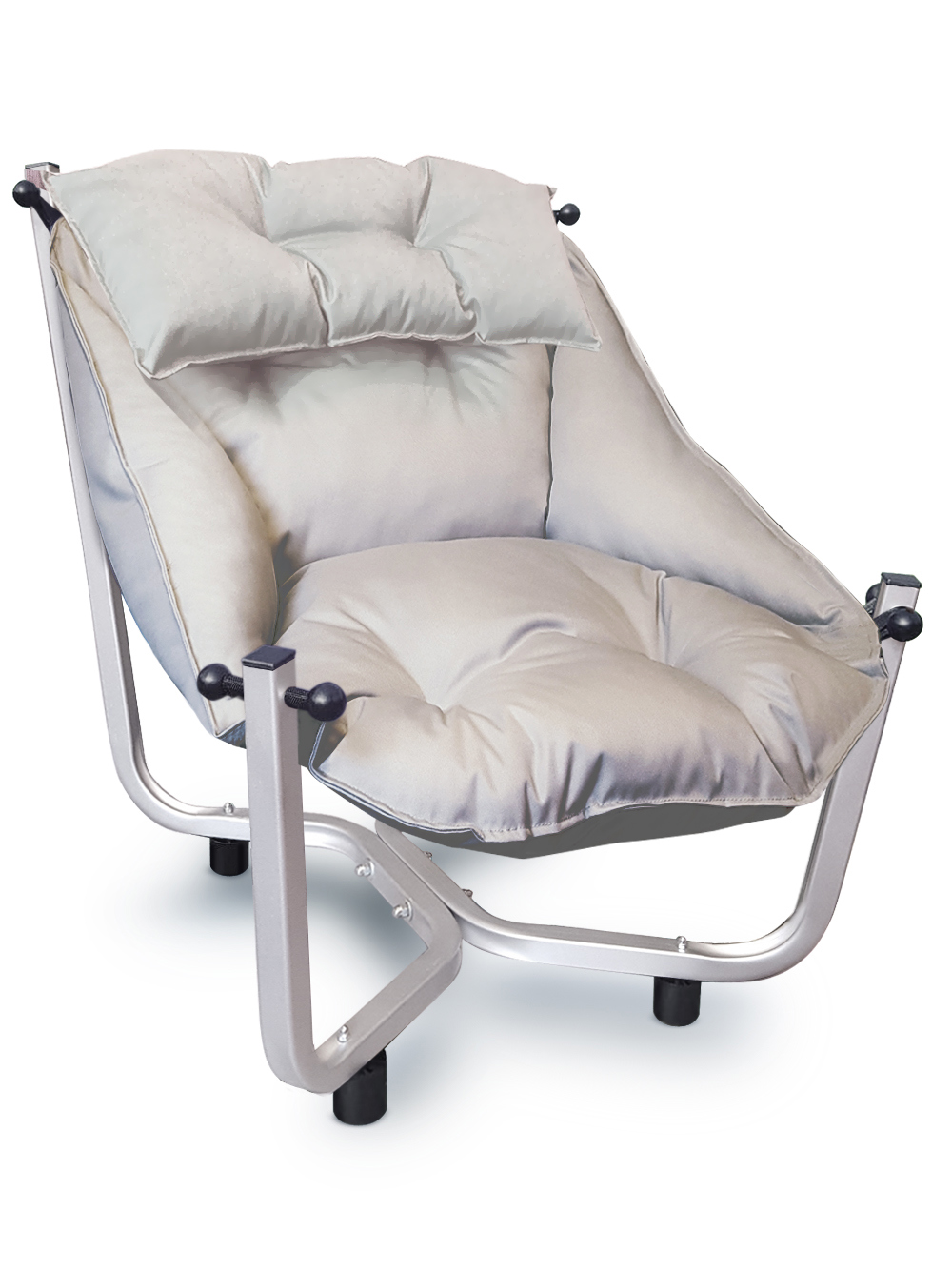 Изображение товара Кресло садовое Отдых KNZ светло-серый/серебро/подголовник 74 см x 80 см x 87 см сталь/ПВХ серый/серебристый