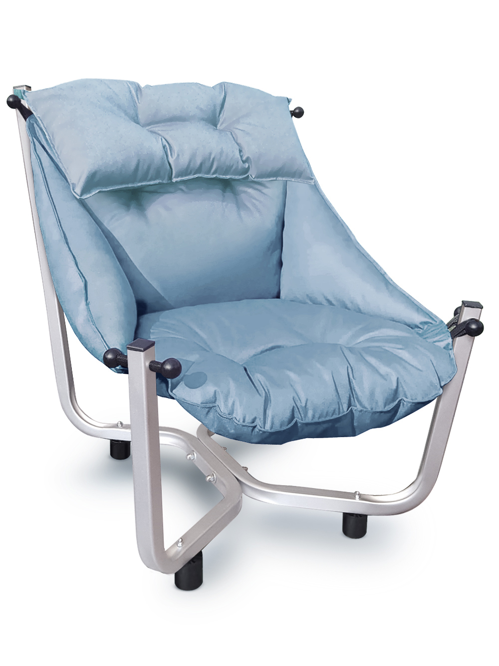 Изображение товара Кресло садовое Отдых KNZ серо-голубой/серебро с подголовником