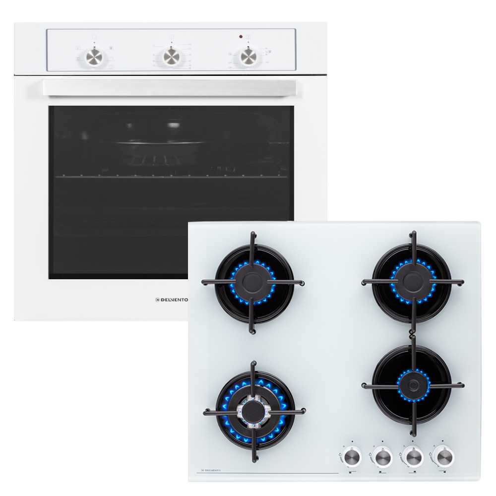 Изображение товара Комплект бытовой техники DELVENTO V66N41CW01 варочная панель и духовой шкаф белый