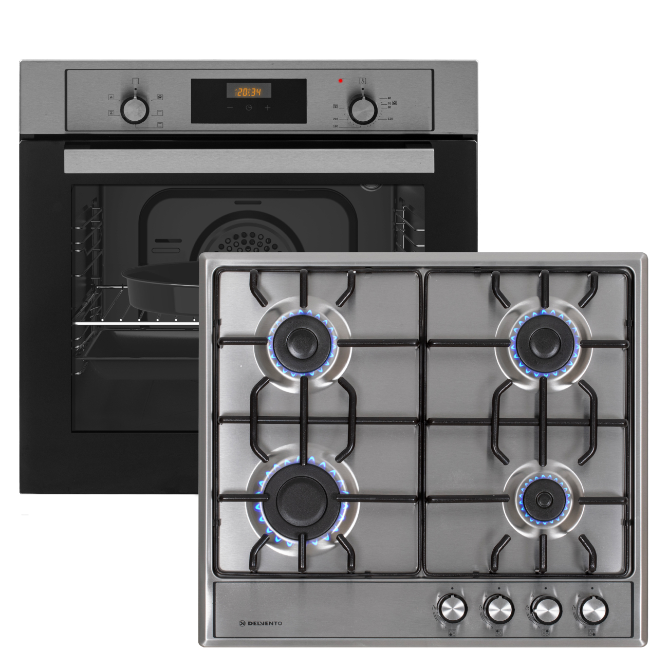 Изображение товара Комплект бытовой техники 2 предмета Delvento V66V40M88 цвет черный/серый металлик