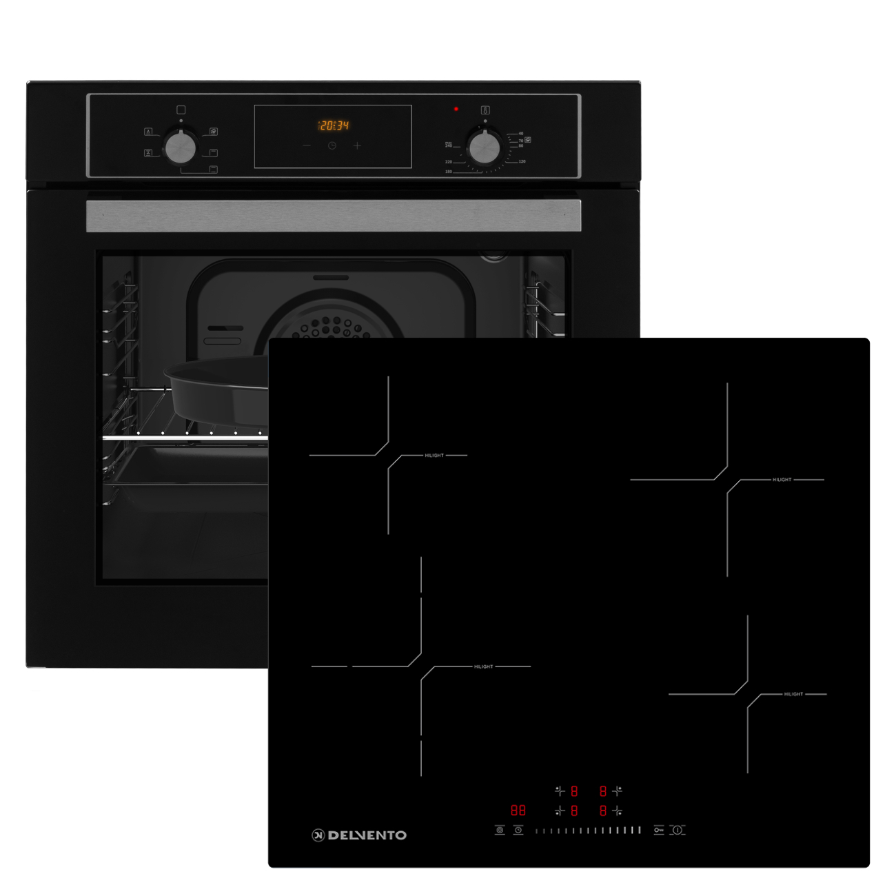 Изображение товара Комплект бытовой техники DELVENTO V66D24SB88 с варочной панелью и духовым шкафом 60 см