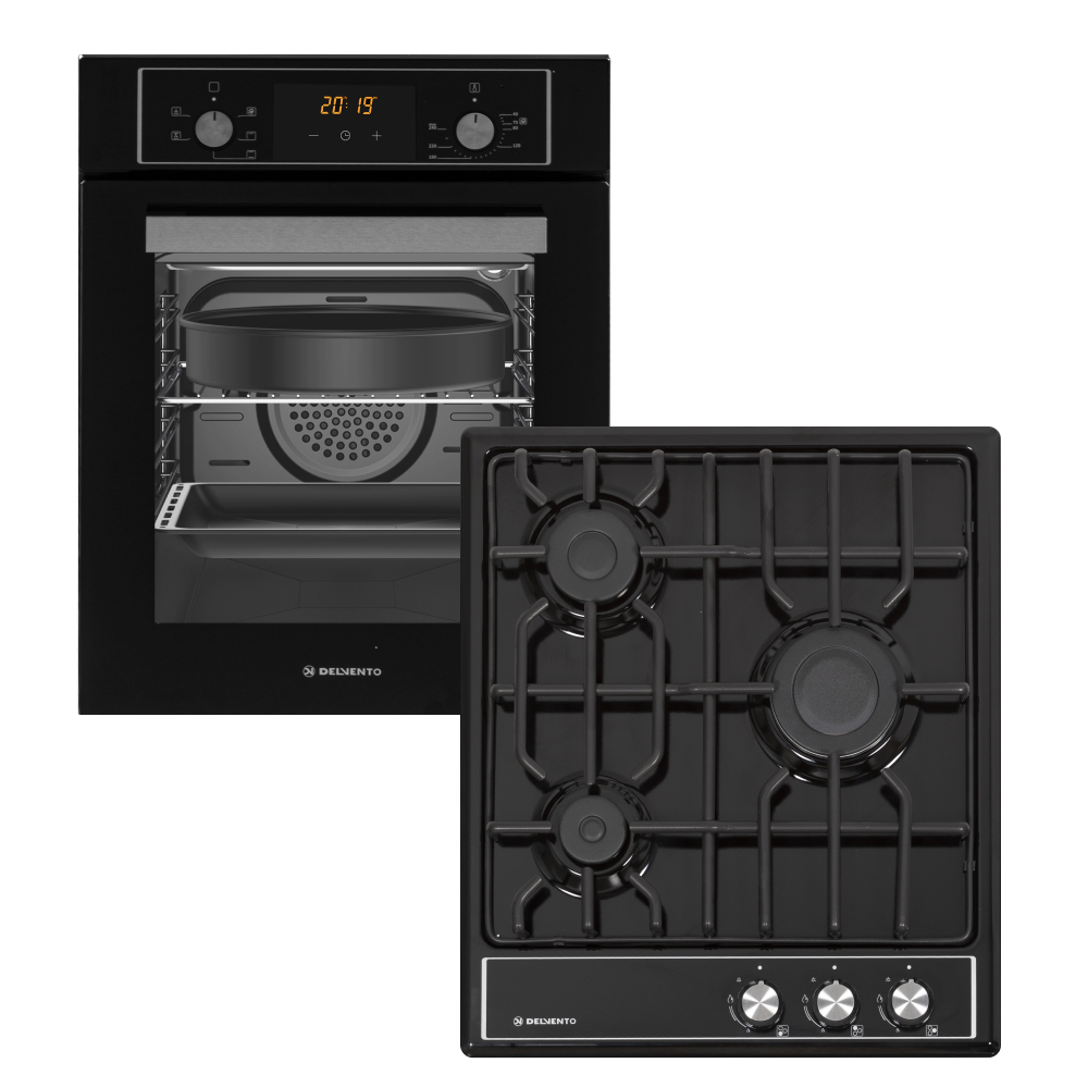 Изображение товара Комплект бытовой техники 2 предмета Delvento V44V30B88 цвет черный/серый металлик