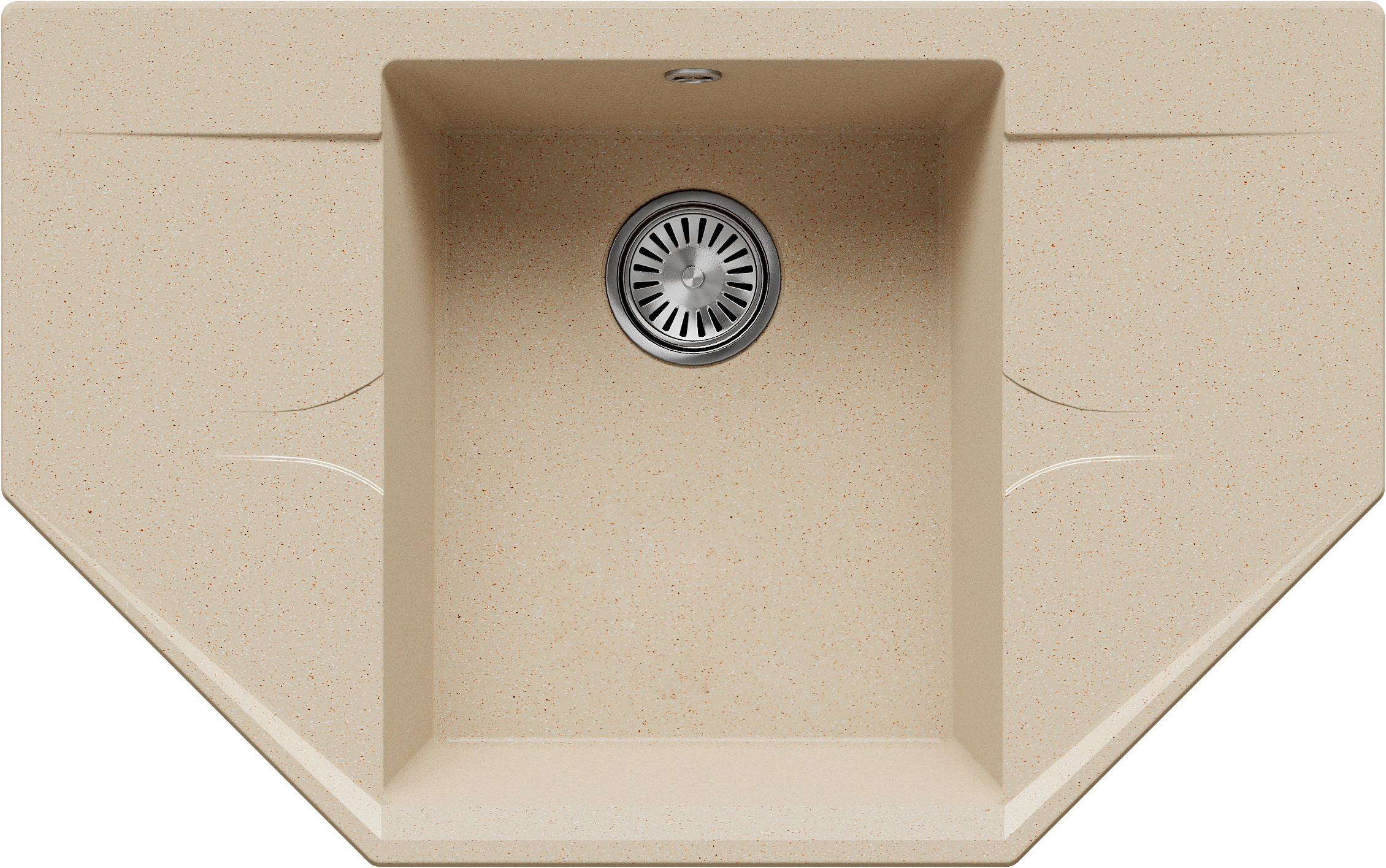 Изображение товара Мойка для кухни врезная Polygran Riff-800 50x80 см глубина чаши 20 см мрамор цвет опал