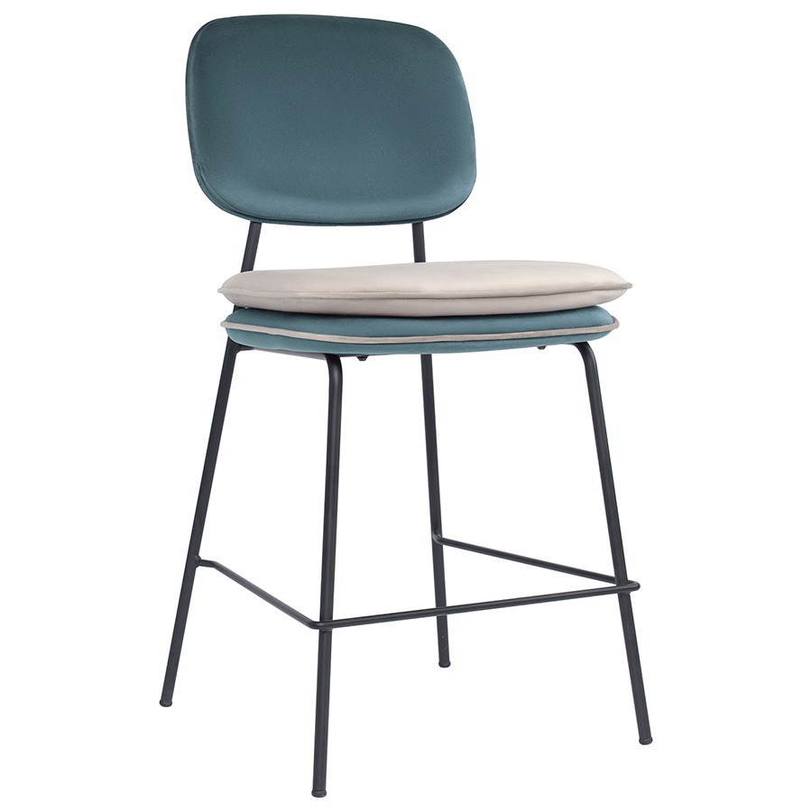 Изображение товара Полубарный стул Bergenson bjorn Pea 48.7x96x52.1 см сине-зеленый бежевый