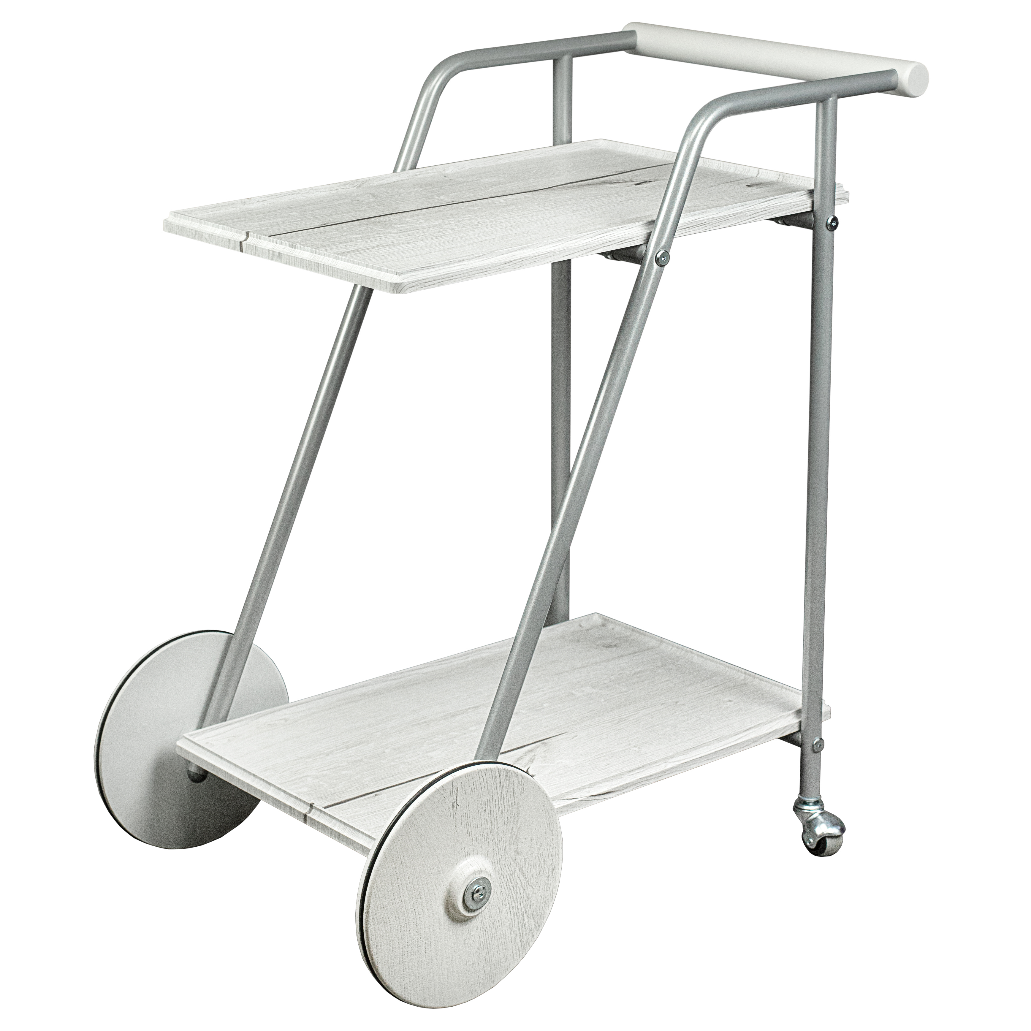 Изображение товара Сервировочный столик Мебелик Оди 67.5x77.5x45 см МДФ белый дуб дымчатый