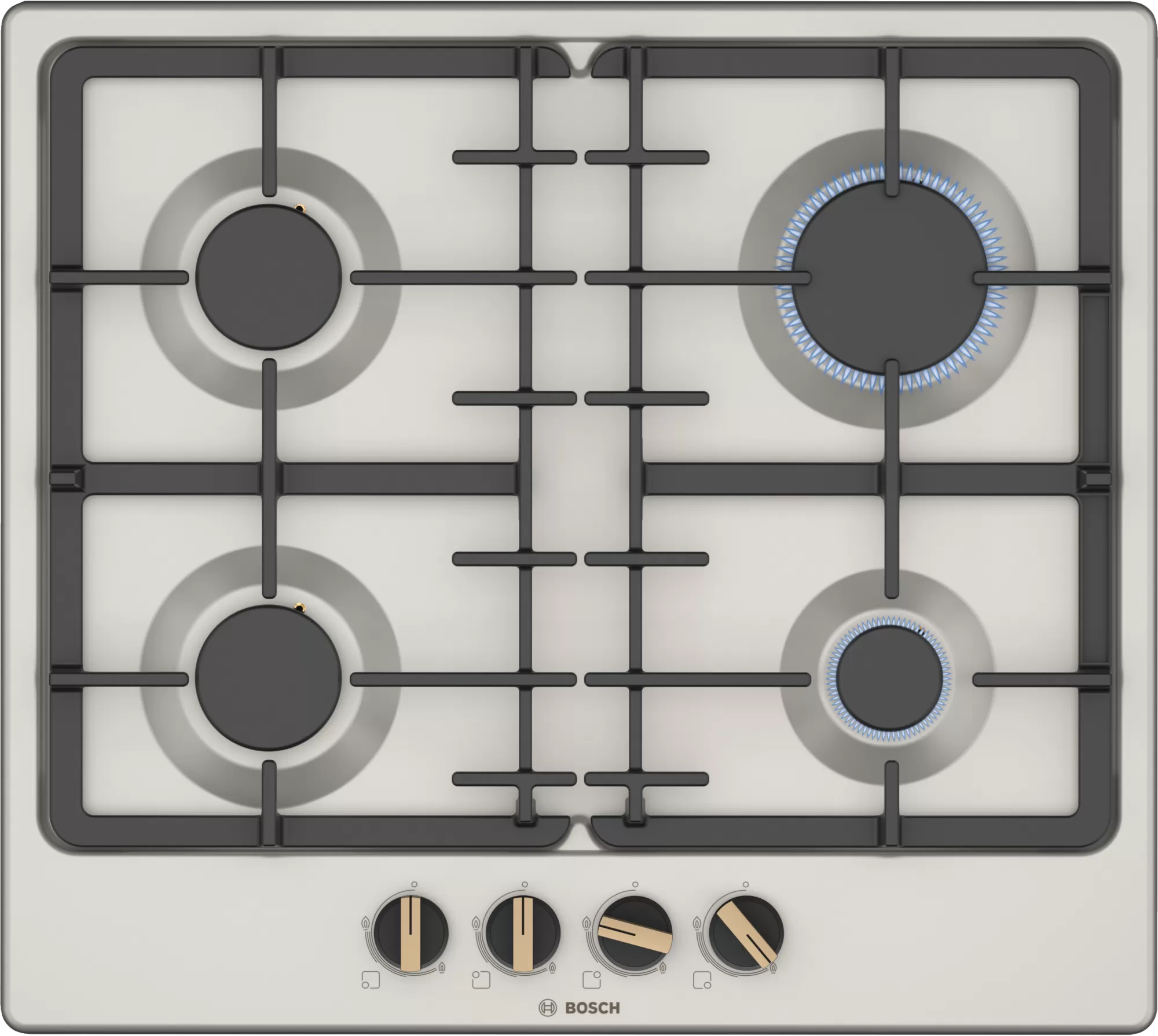 Изображение товара Газовая плита Bosch PGP6B1B92R 58.2 см 4 конфорки цвет жемчужно-белый