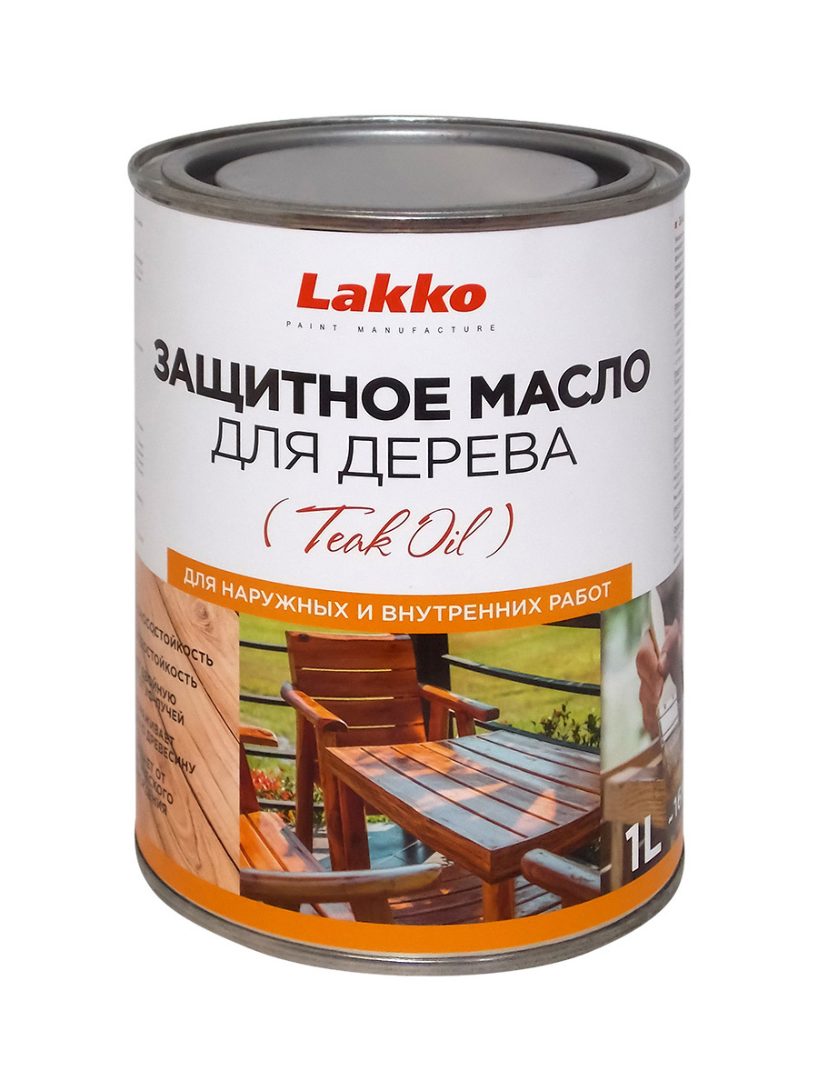 Изображение товара Защитное масло для дерева Lakko тиковое цвет халва 1 л