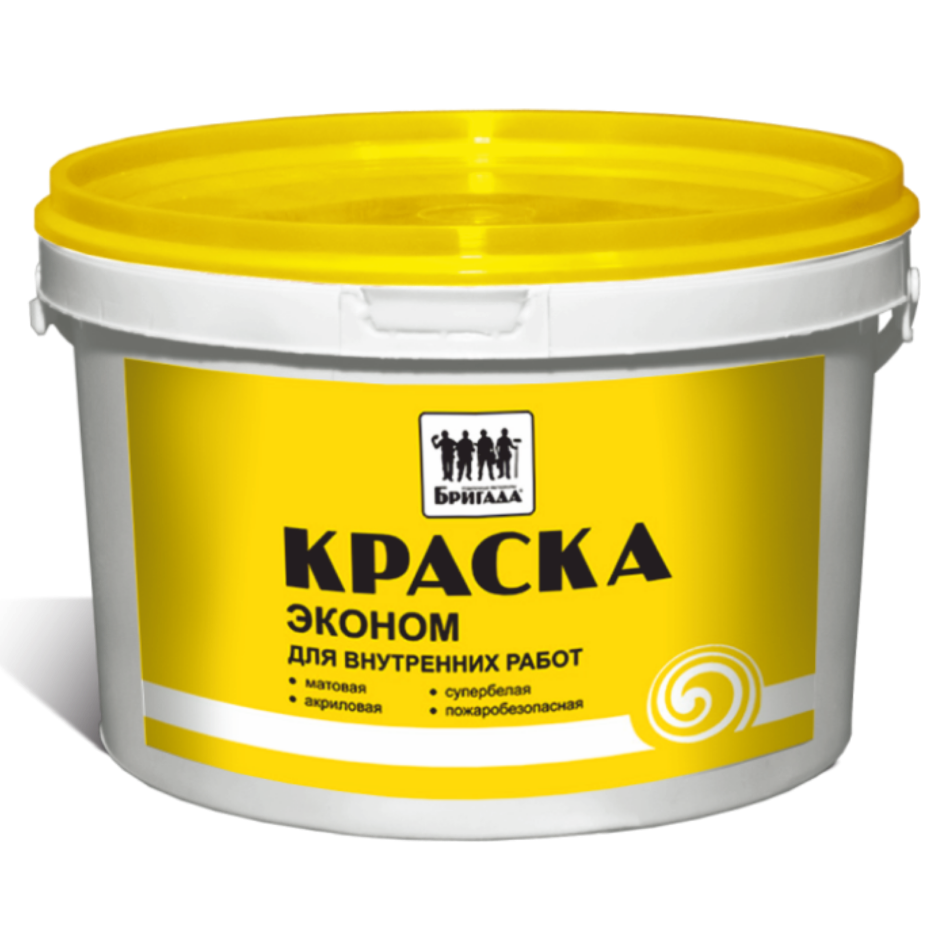 Изображение товара Краска для стен и потолков ВДАК Бригада Эконом матовая белая база А 20 л