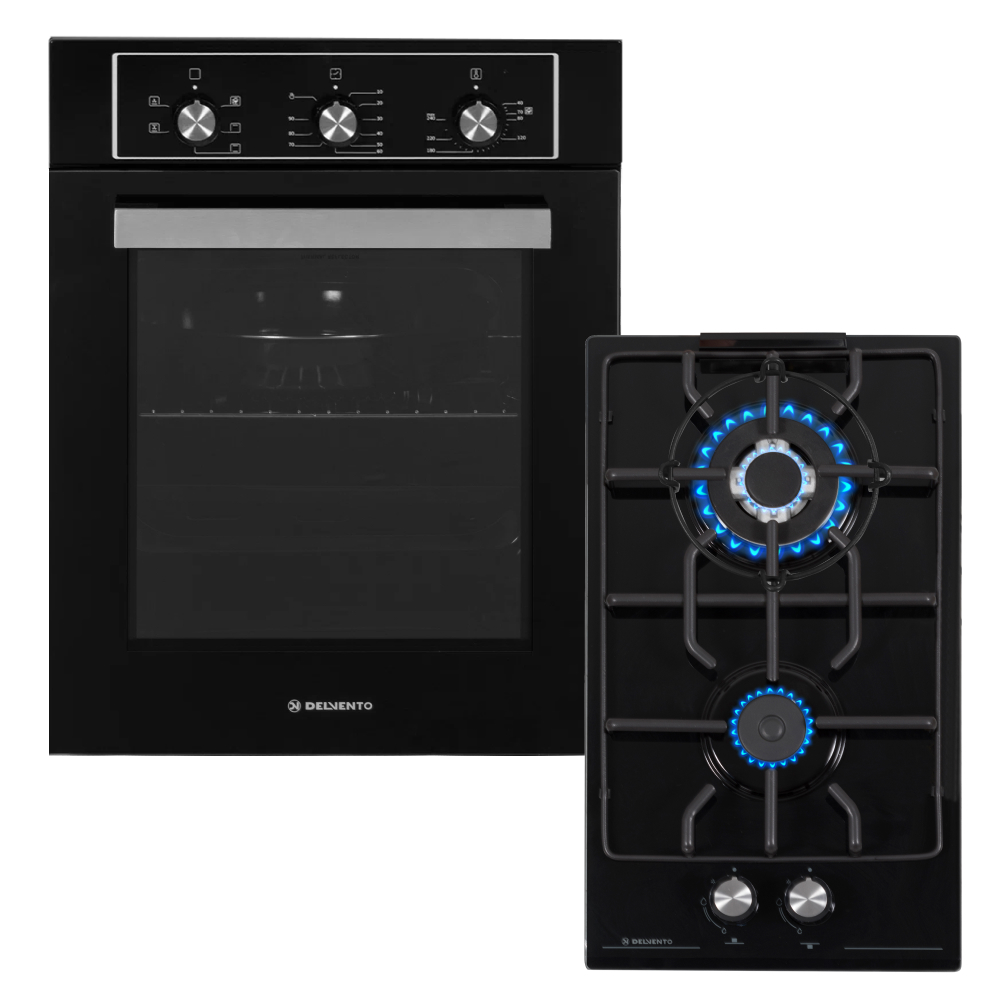 Изображение товара Комплект бытовой техники DELVENTO V34V20B01 с газовой панелью и духовым шкафом черный