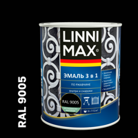 Изображение товара Грунт-эмаль по ржавчине 3 в 1 Linnimax цвет черный полуматовый 0.75 л