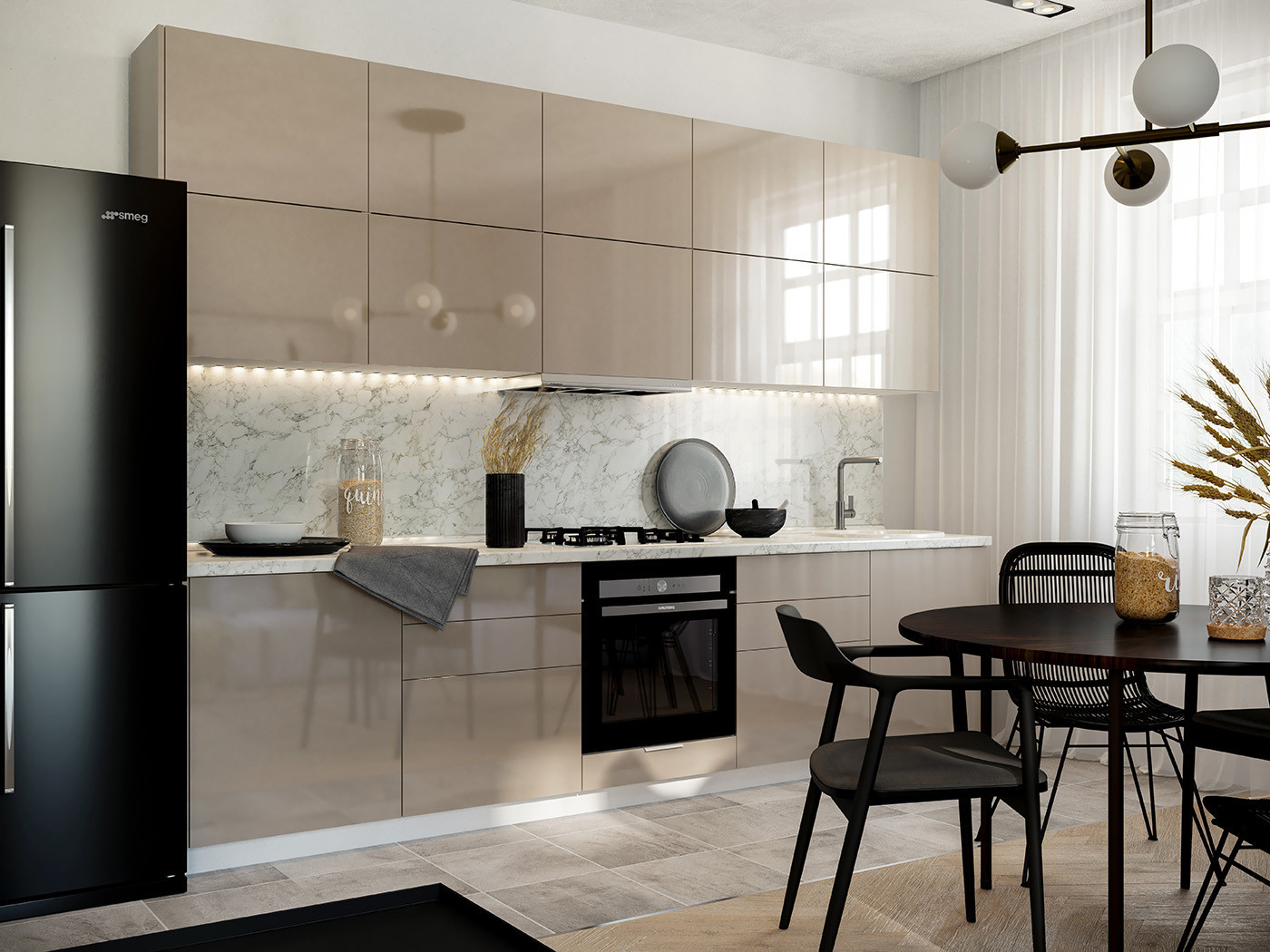 Изображение товара Напольный шкаф с 1 ящиком Сурская мебель Эстетик 30x81.6x47.8 см белый капучино