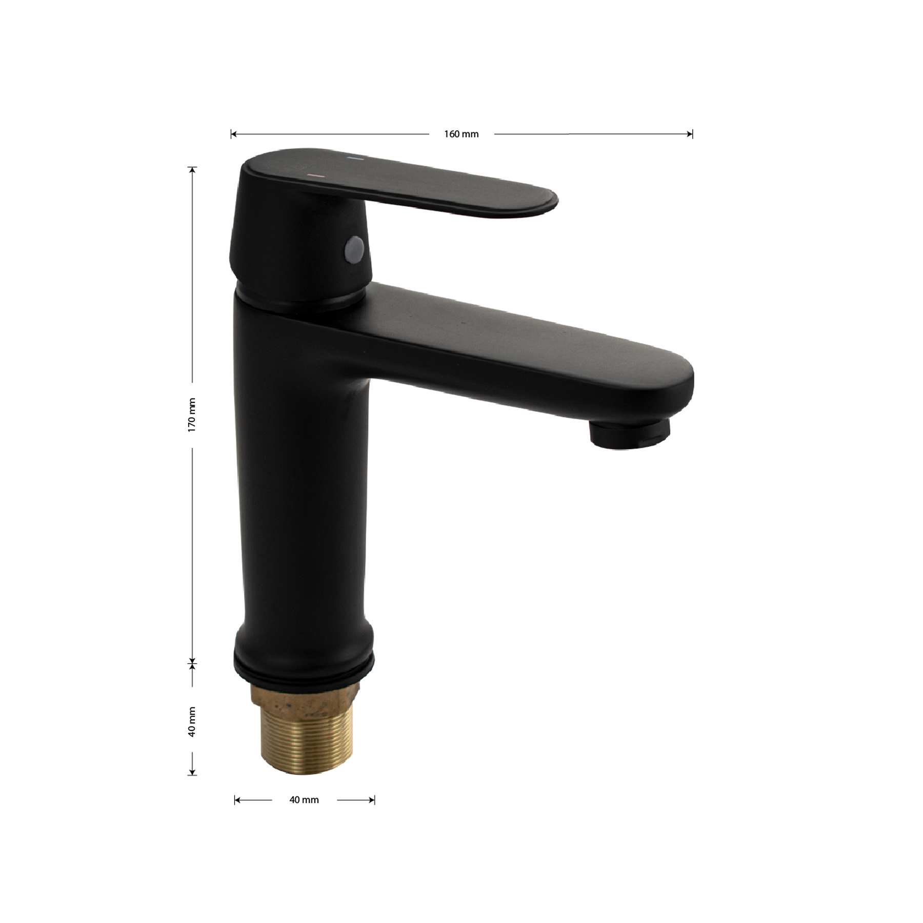 Изображение товара Смеситель MAGNUS 8405 Черный однорычажный с прямым изливом