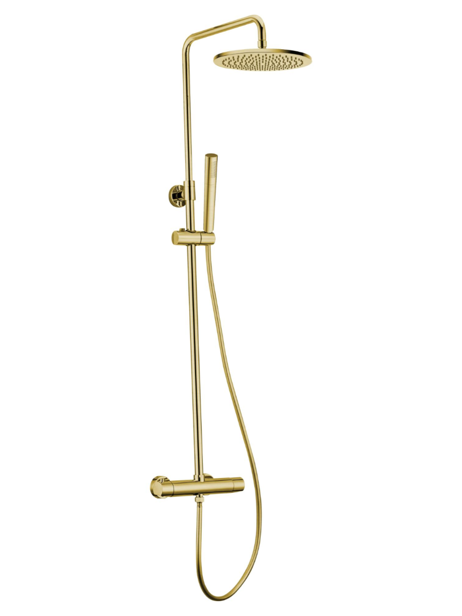Изображение товара Душевая система Altrobagno Metropoli с термостатом и верхним душем матовое золото