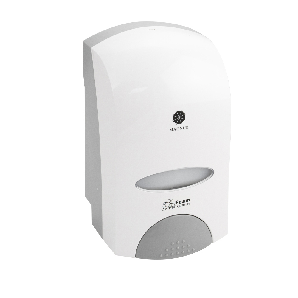 Изображение товара Дозатор для жидкого мыла Magnus 691 белый стеновой пластиковый 1000 мл