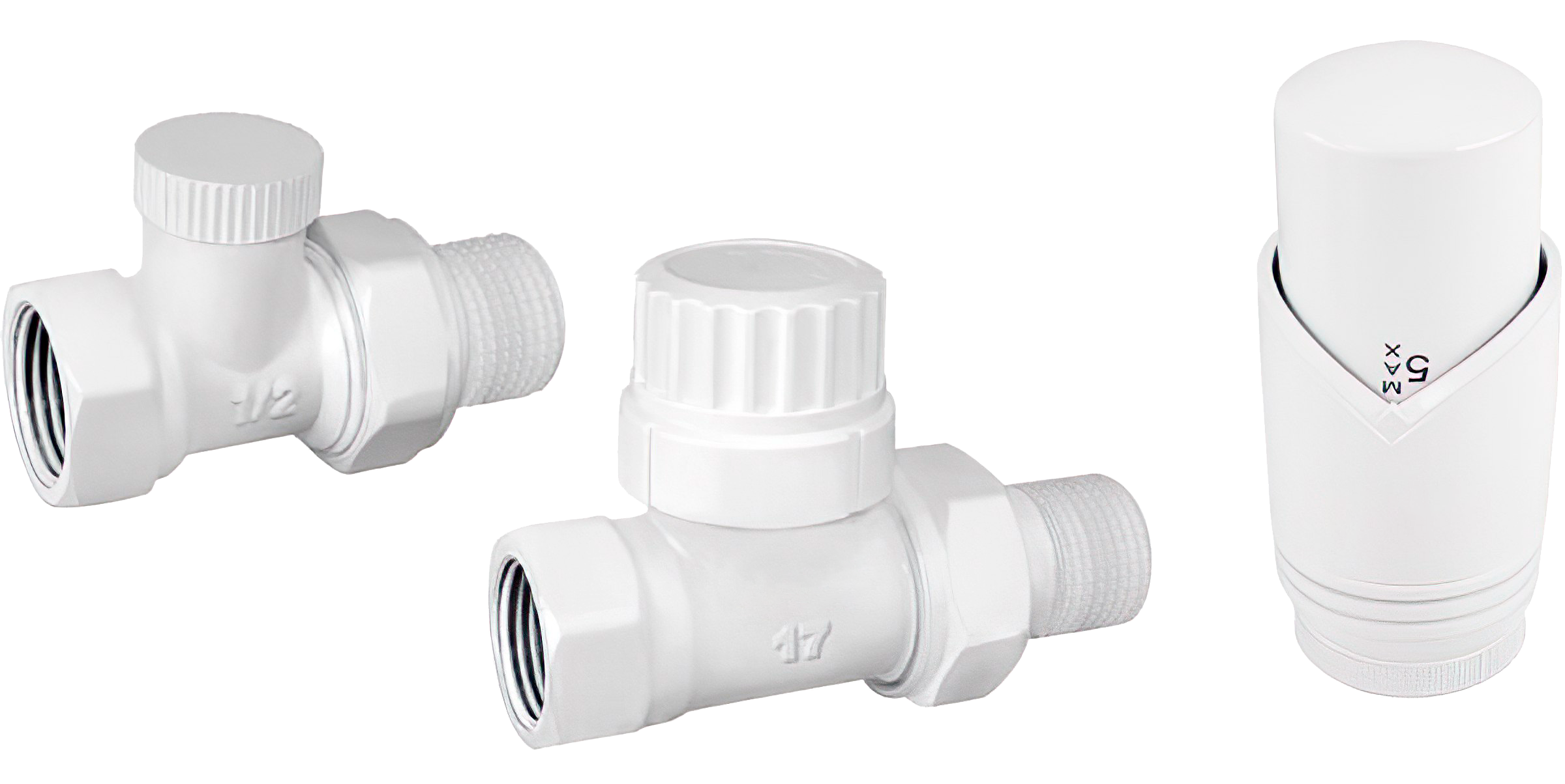 Изображение товара Комплект подключения радиатора термостатический Vivaldo STRV 1/2" белый