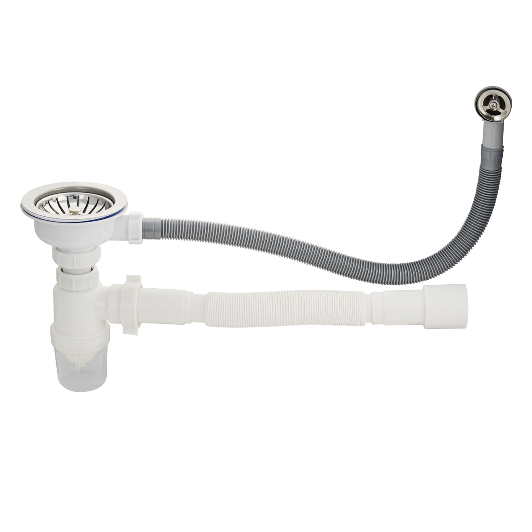 Изображение товара Сифон для мойки Санакс 8740 D50 с гидрозатвором из АБС пластика, белый