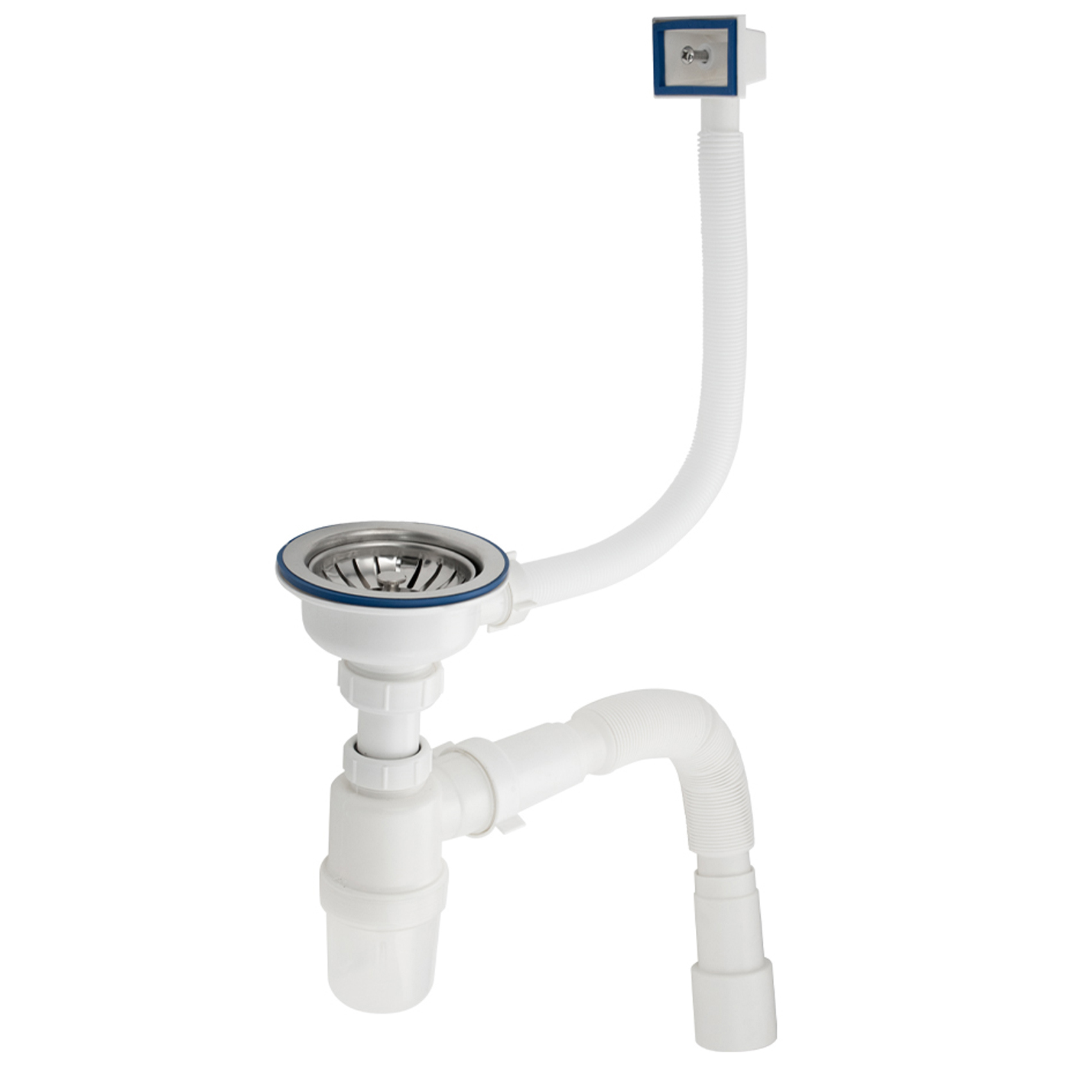 Изображение товара Сифон для мойки Санакс 4005 D50 белый, бутылочный тип, мокрый затвор