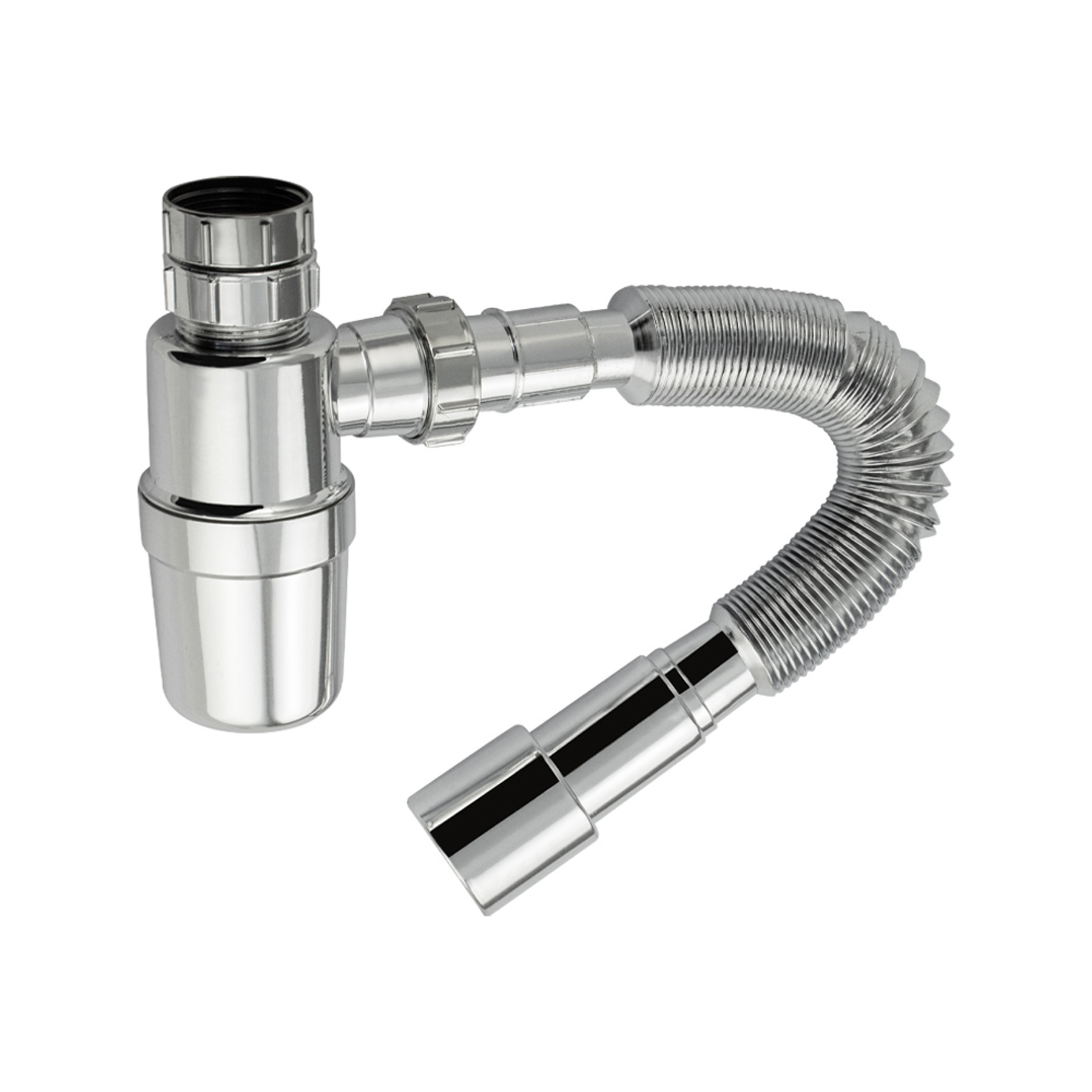 Изображение товара Сифон для мойки Санакс 8004 D47 мокрый затвор с выпуском abs пластик хром