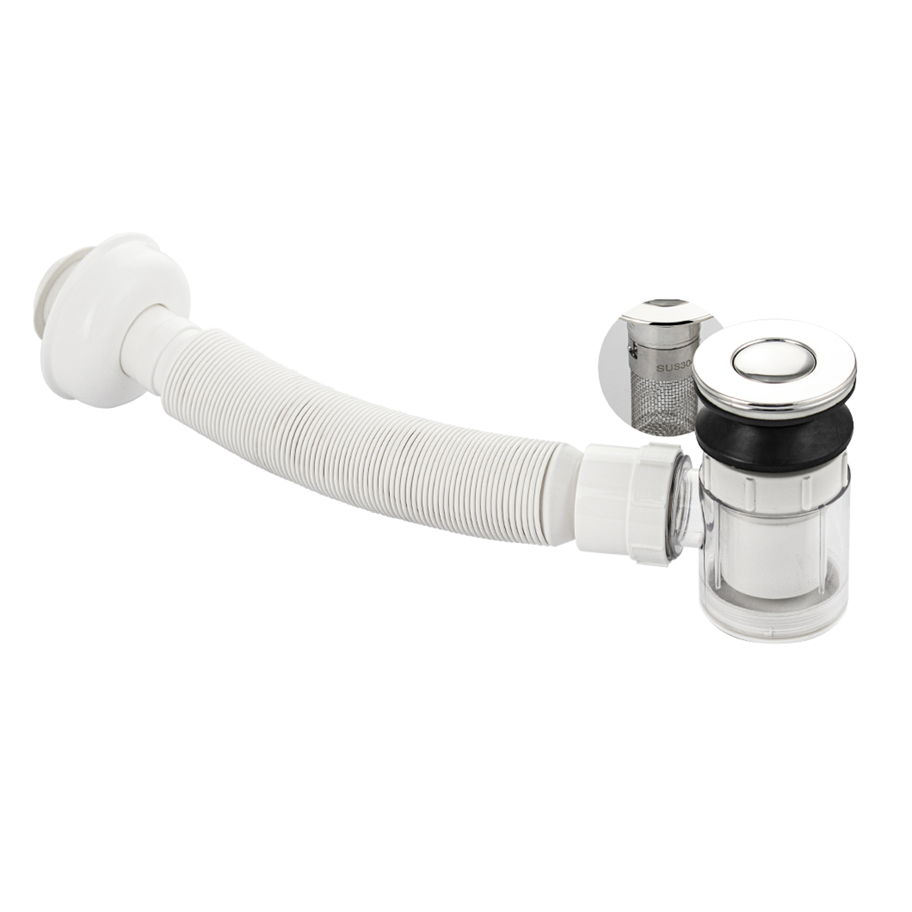 Изображение товара Сифон для мойки Санакс 4011 мокрый затвор без выпуска abs-пластик белый