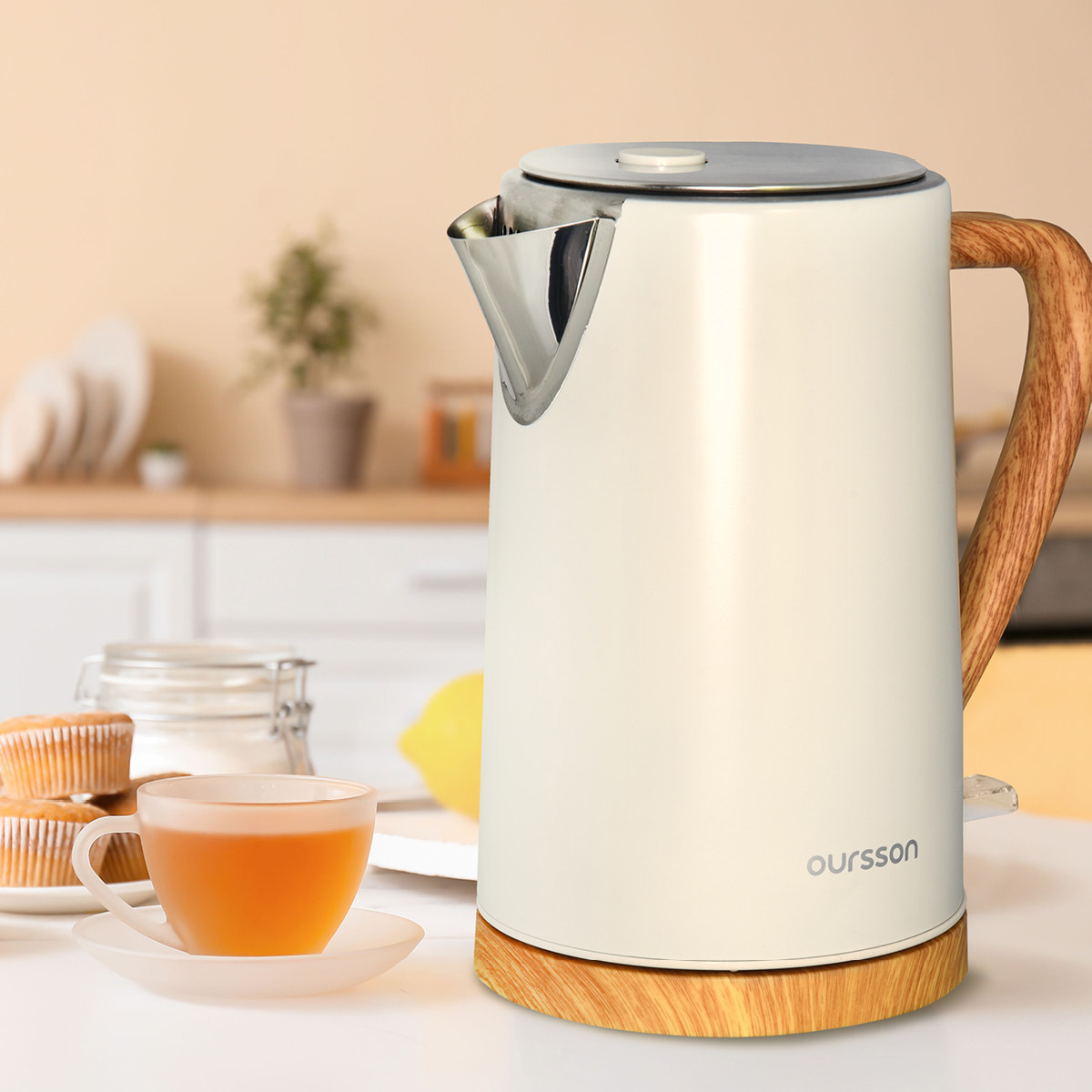 Изображение товара Электрический чайник OURSSON EK1754MD 1.7л металл слоновая кость