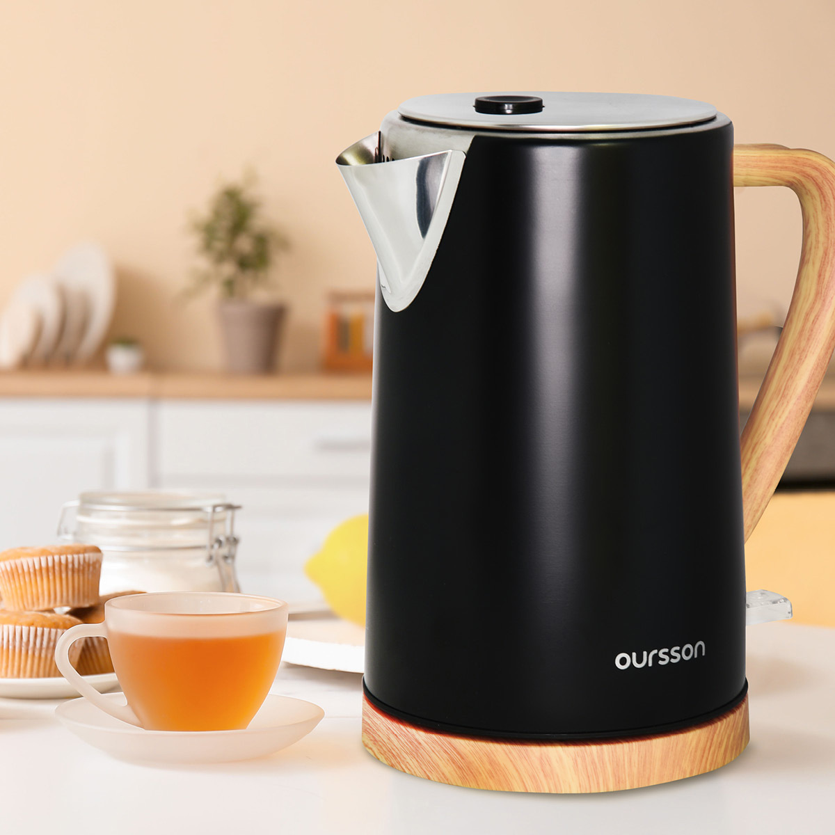 Изображение товара Электрический чайник OURSSON EK1754MD 1.7 л металл черный с системой фильтрации