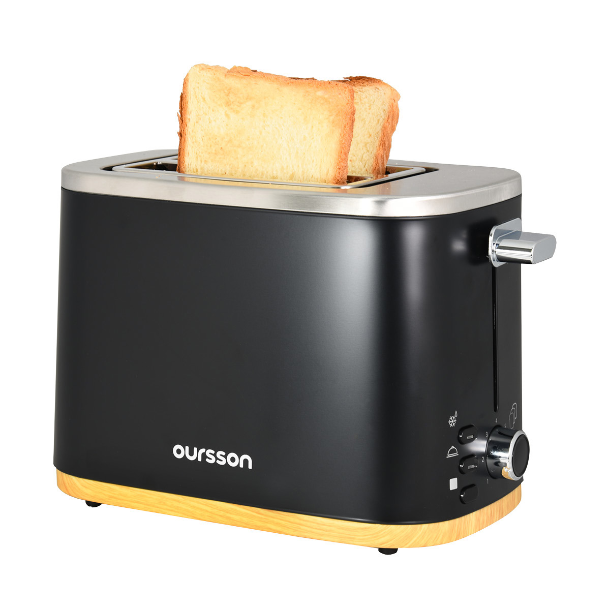 Изображение товара Электрический тостер Oursson TS2106 на 2 ломтика, черный, 800 Вт
