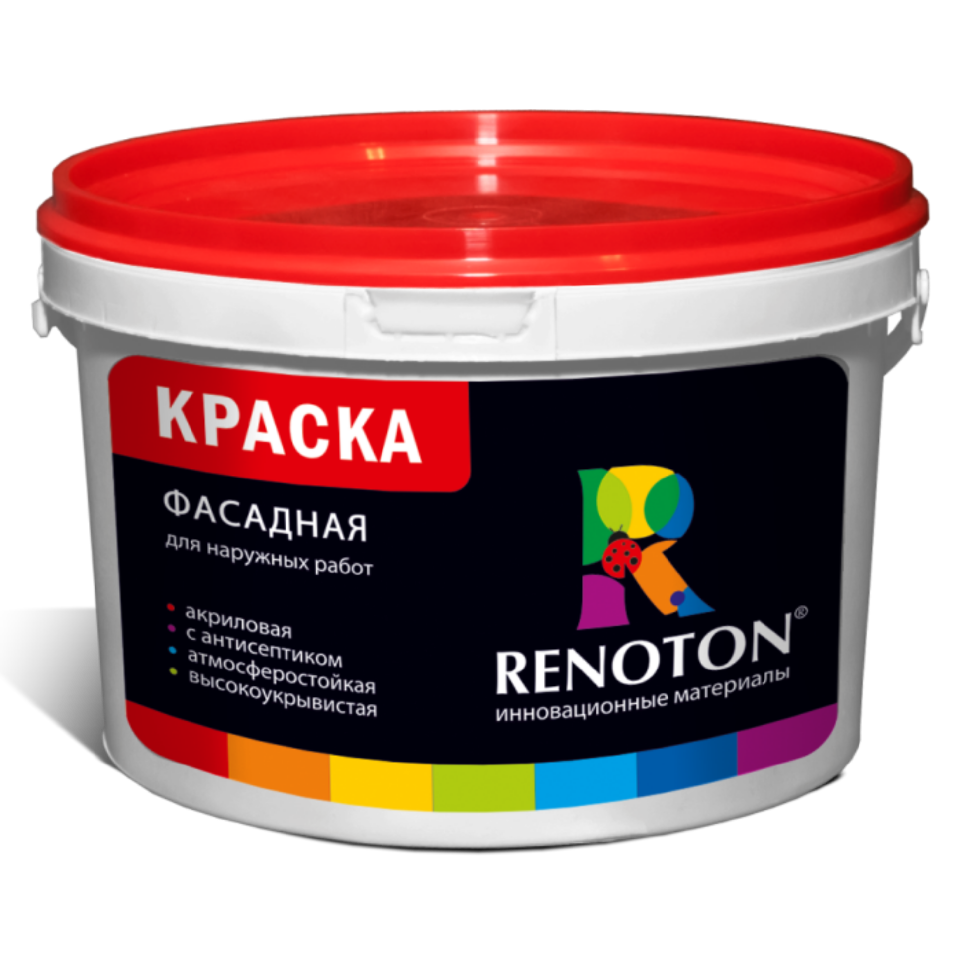Изображение товара Фасадная краска Renoton белая водная матовая 9.4 л для наружных и внутренних работ