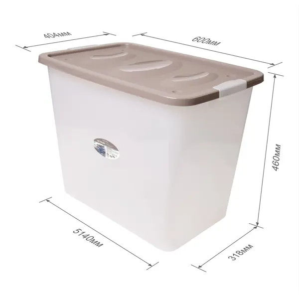 Ящик Астело 60x48x40.4 см пластик с крышкой на колесах цвет прозрачный