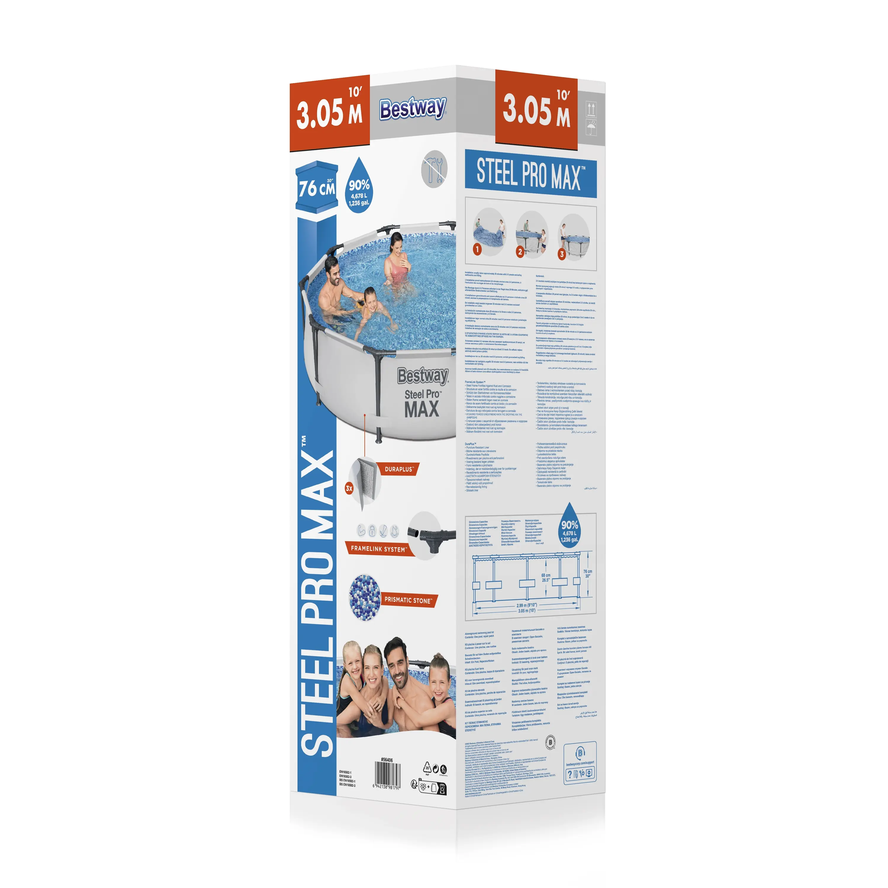 Каркасный бассейн Bestway Steel Pro MAX 56406 305x76 см 4678 л - 6
