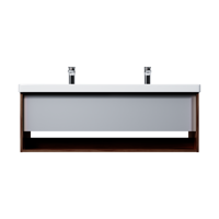 Изображение товара Тумба под раковину подвесная AM.PM Stern 120 см ящик с нишей цвет орех