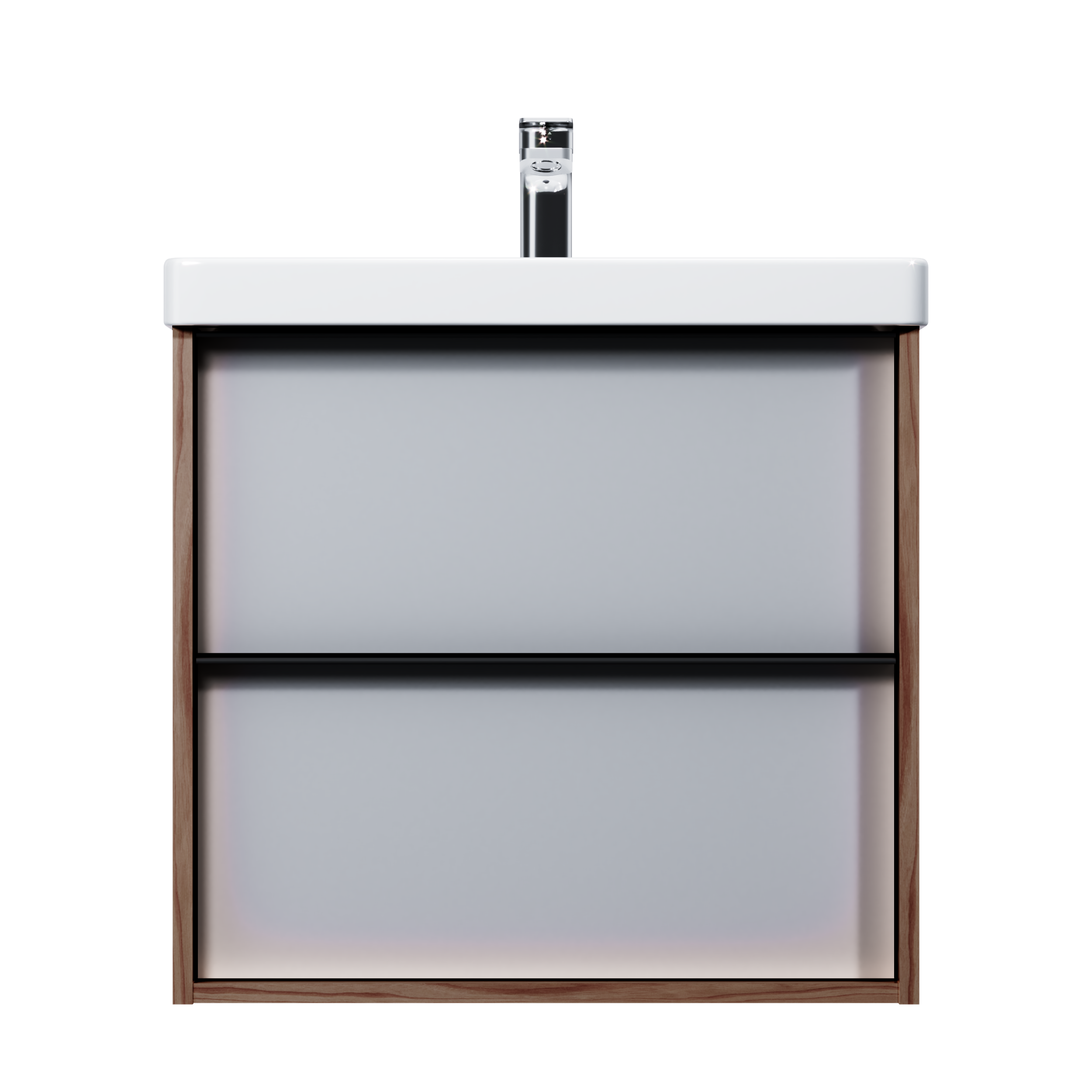 Изображение товара Тумба под раковину подвесная AM.PM Stern 60 см 2 ящика цвет орех