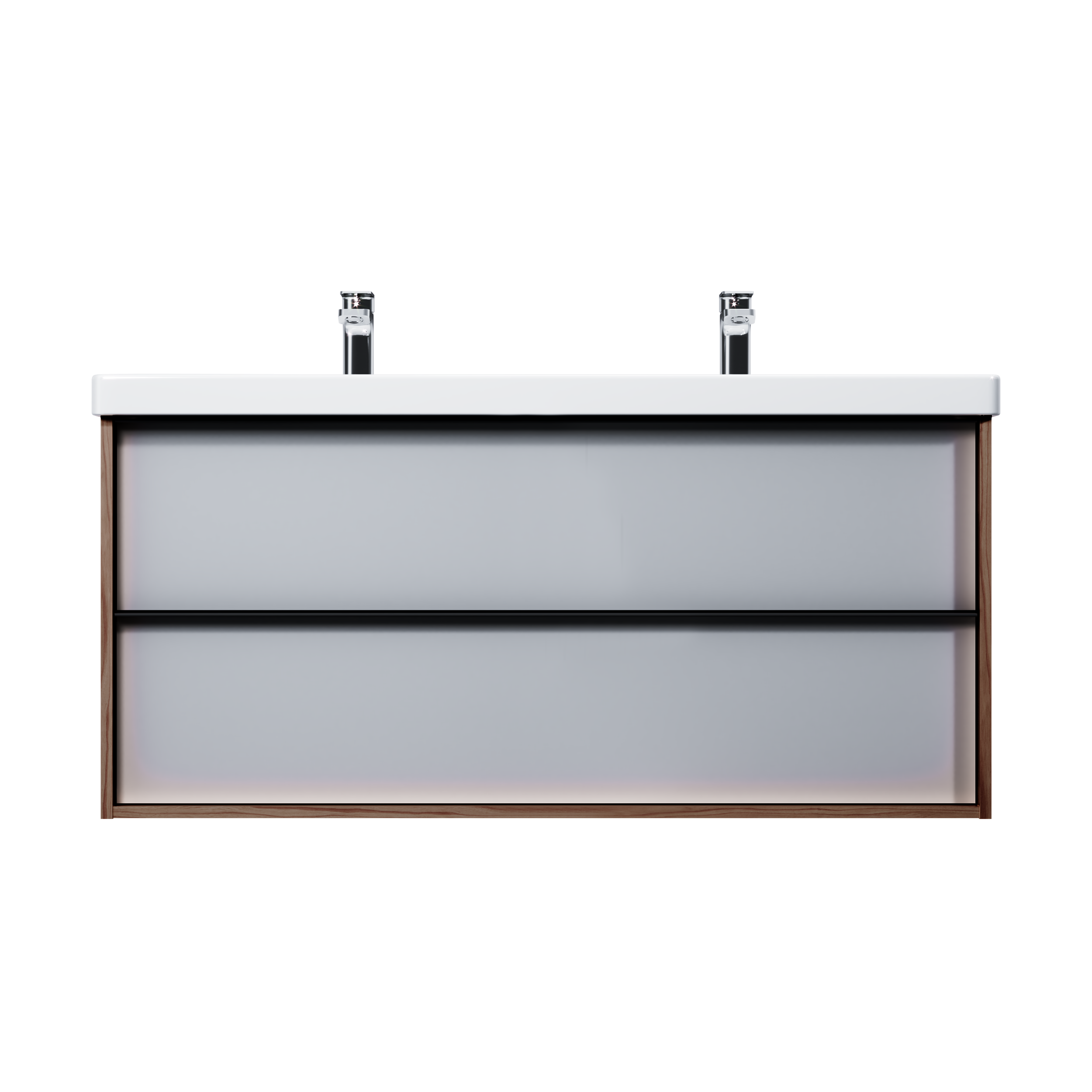 Изображение товара Тумба под раковину подвесная AM.PM Stern 120 см 2 ящика цвет орех