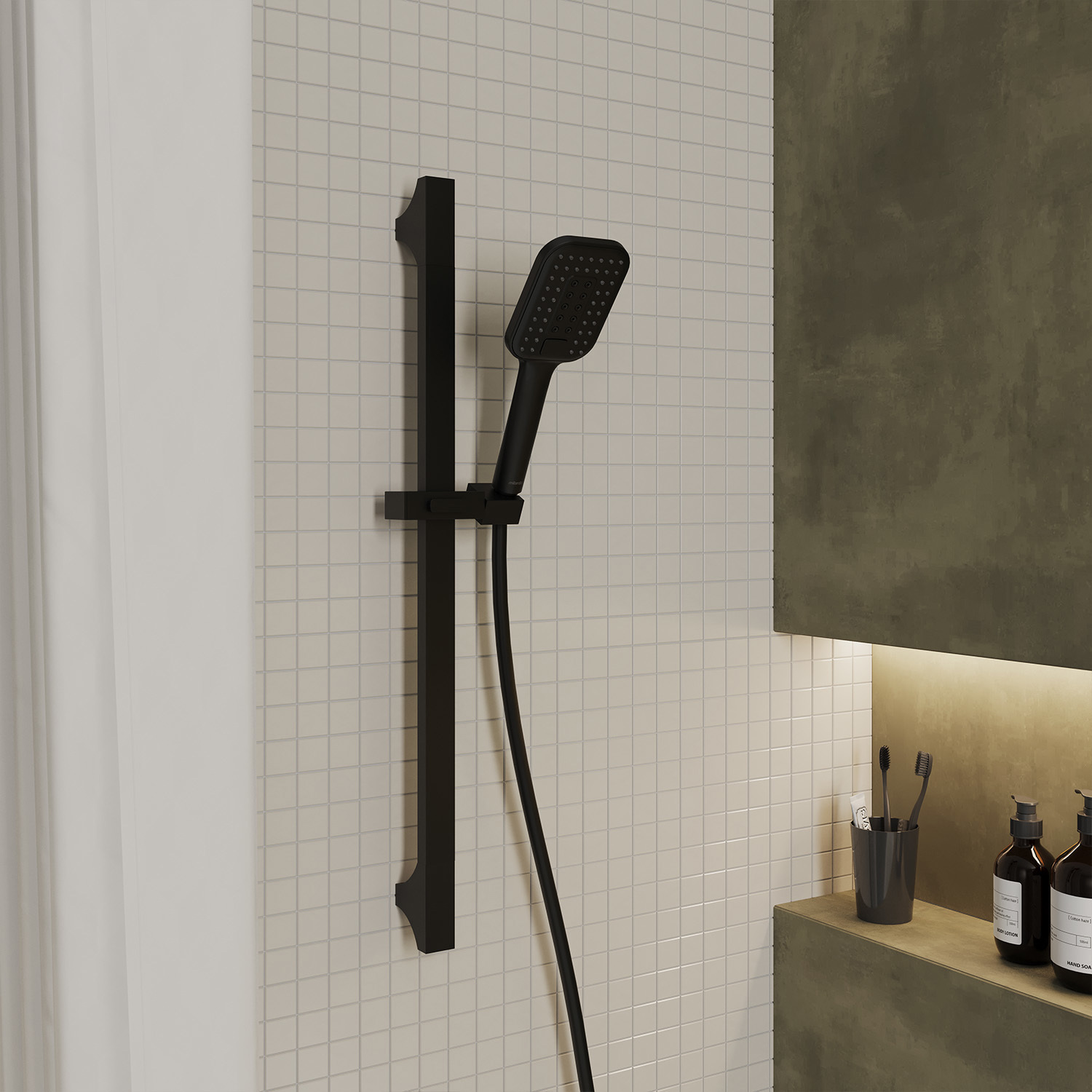 Изображение товара Лейка для душа Milardo ILS3FBSM18 3 режима черный матовый