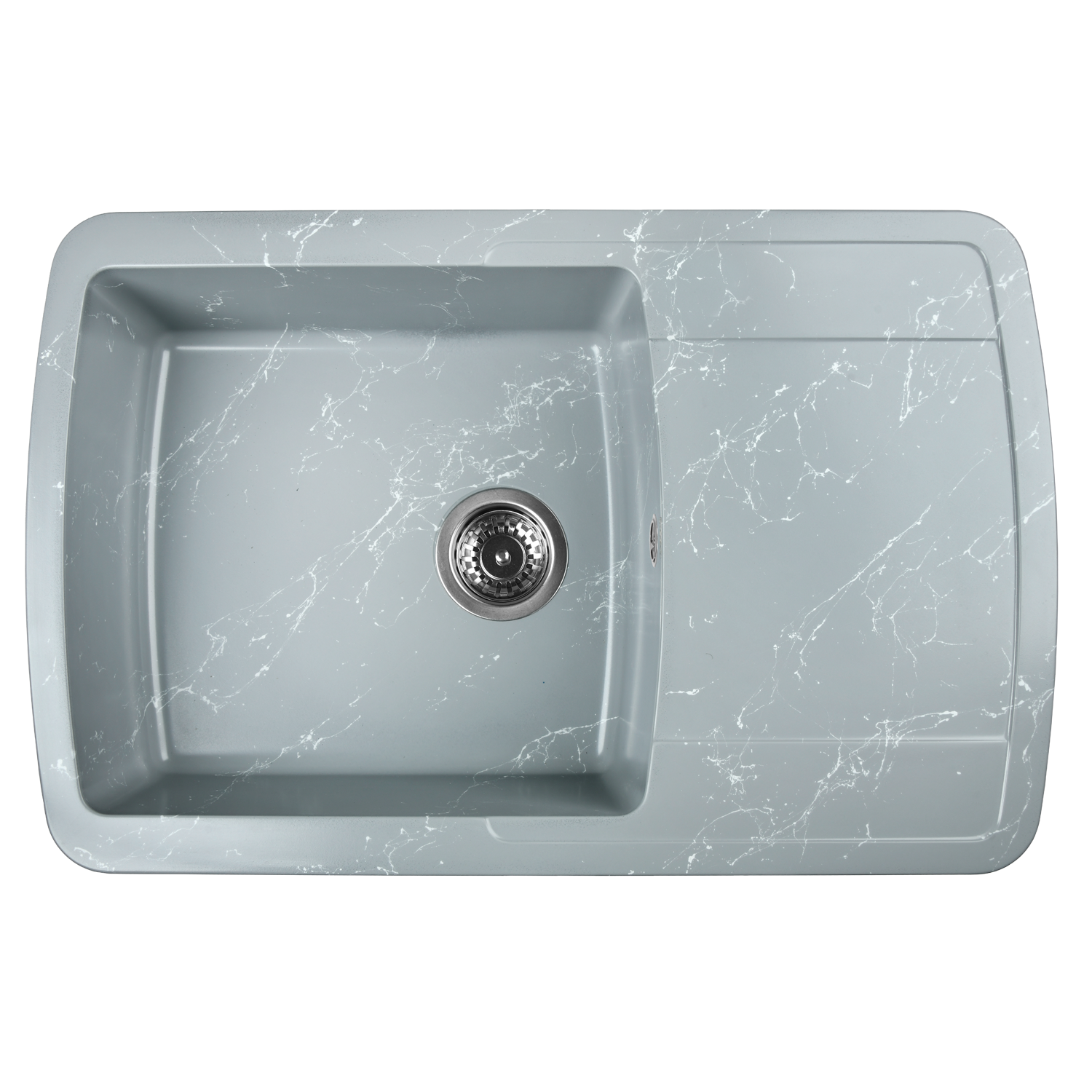Изображение товара Мойка для кухни из искусственного камня Wisent WB29-17 Мрамор Серо-белая 500x780