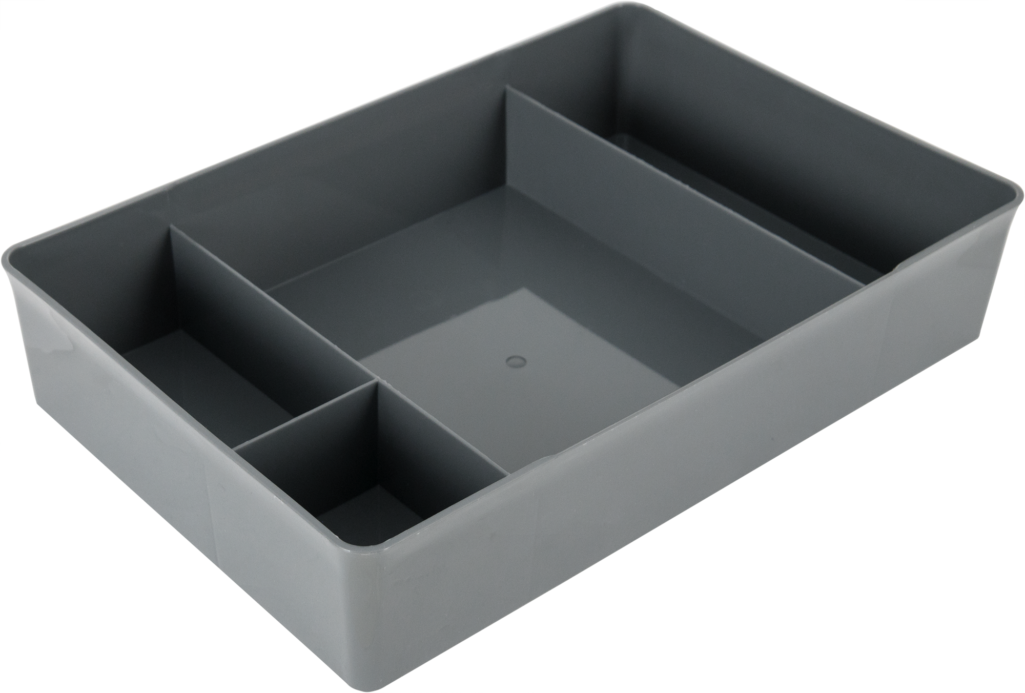 Органайзер 30x6x20 см пластик без крышки цвет серый - 1