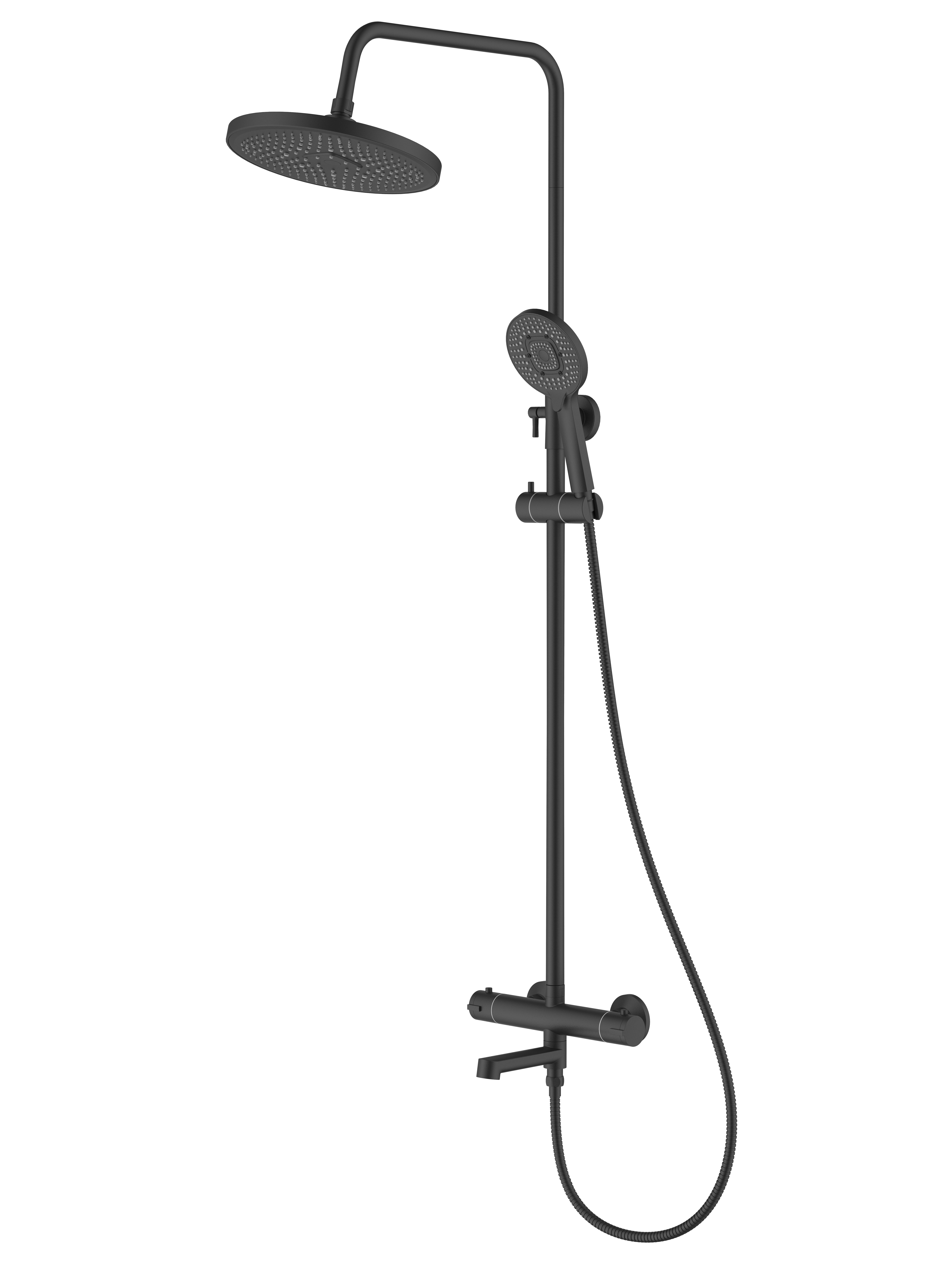 Изображение товара Душевая система Iddis Odda ODDBLTHi06 с термостатом 5 режимов цвет черный матовый