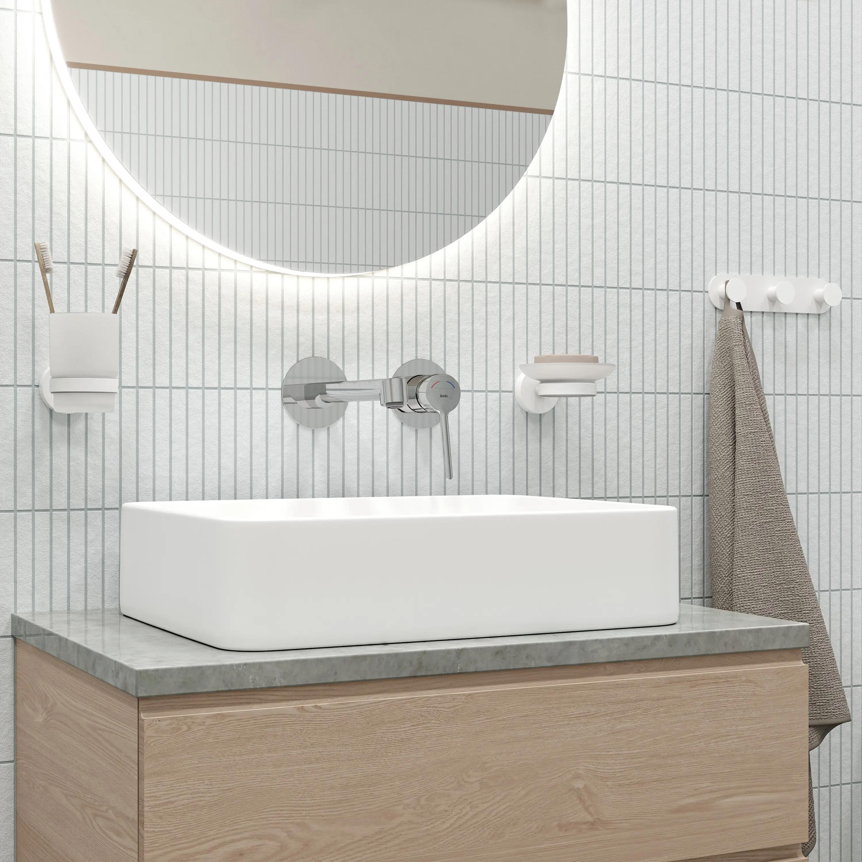 Смеситель для раковины Iddis Odda ODDSB00i65, скрытый монтаж, однорычажный, цвет хром - 3