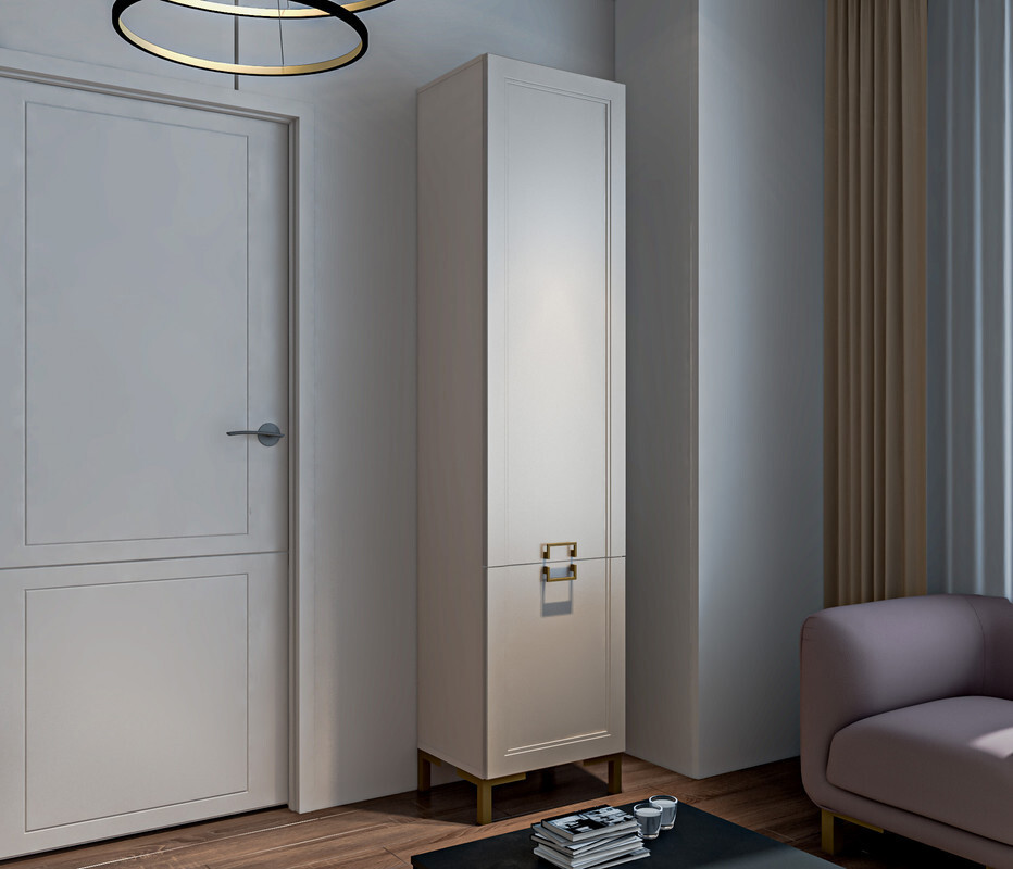 Изображение товара Шкаф распашной Столплит СБ-3430 50x216 см ЛДСП Кашемир серый