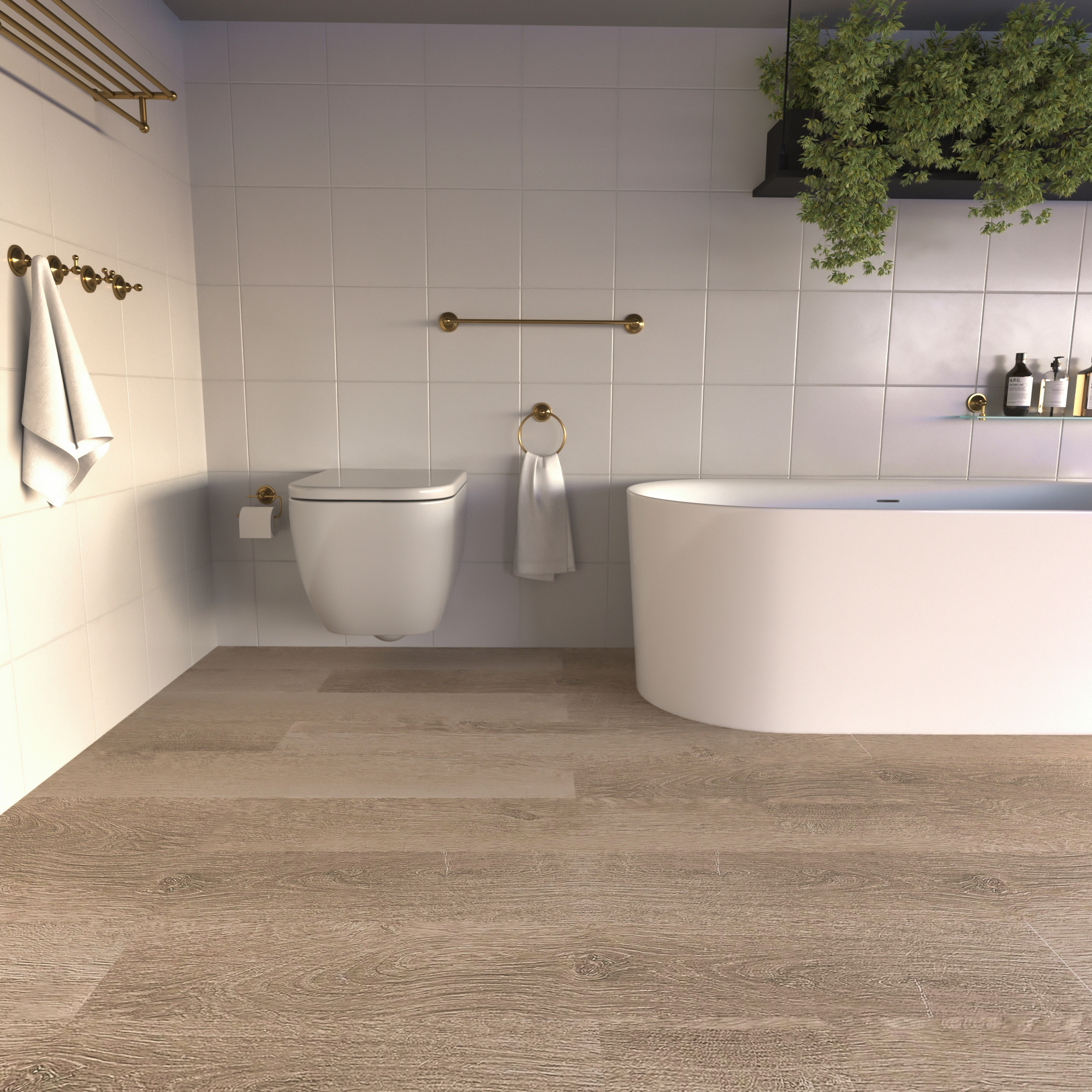 Изображение товара СПК плитка Atrium Дуб Ниагара 122х15 см водостойкая с рельефом для пола