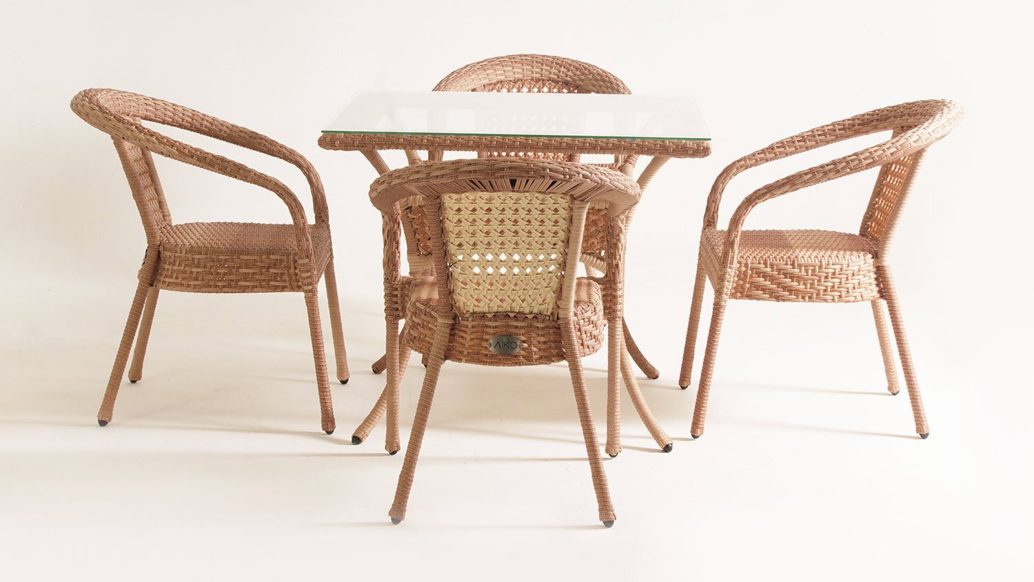 Изображение товара Садовая мебель для обеда Aiko искусственный ротанг цвет бежевый 5 предметов