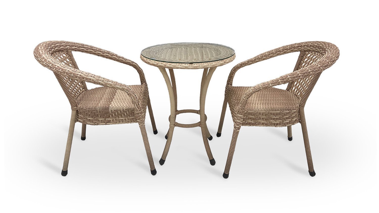 Изображение товара Садовая мебель для обеда AIKO DECO комплект из 3 предметов искусственный ротанг