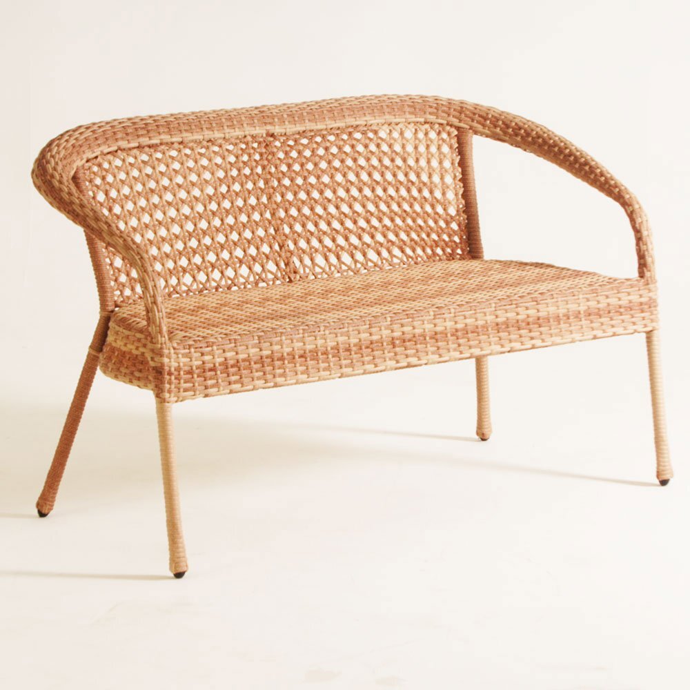 Изображение товара Диван садовый Aiko Deco 130 см х 75 см х 80 см искусственный ротанг бежевый