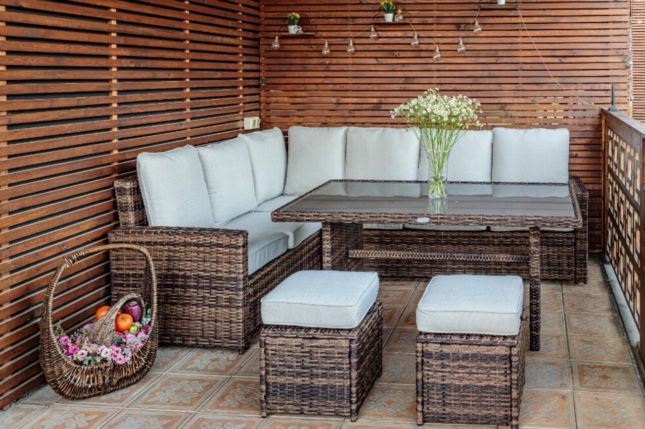 Изображение товара Садовая мебель для обеда Royal family Zorro искусственный ротанг коричневый комплект 4 предмета