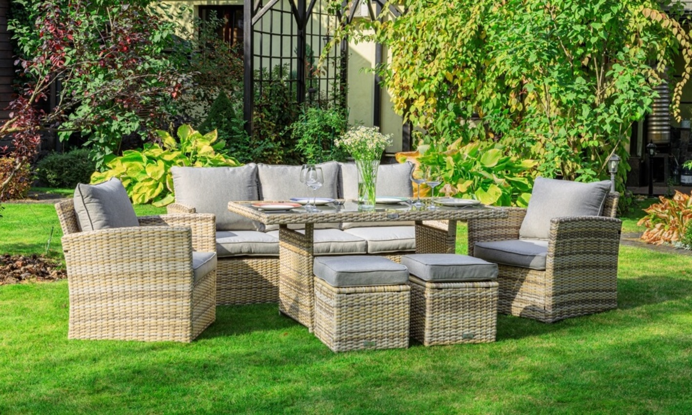 Изображение товара Комплект садовой мебели ZOYA из искусственного ротанга 7 предметов бежевый