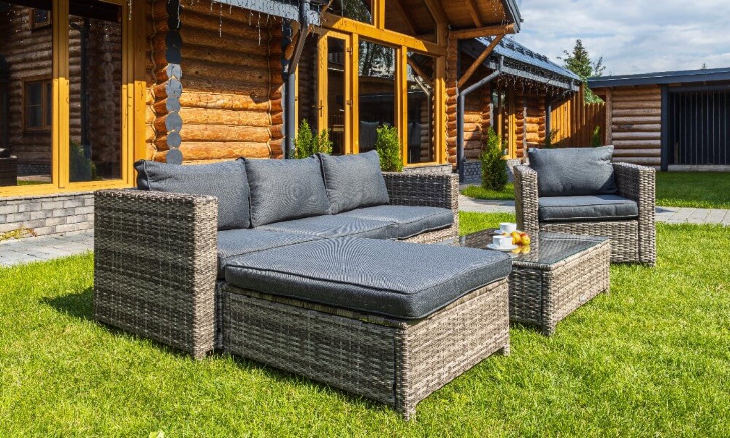 Изображение товара Садовая мебель для отдыха GRAND VICKY из техноротанга 4 предмета Серый