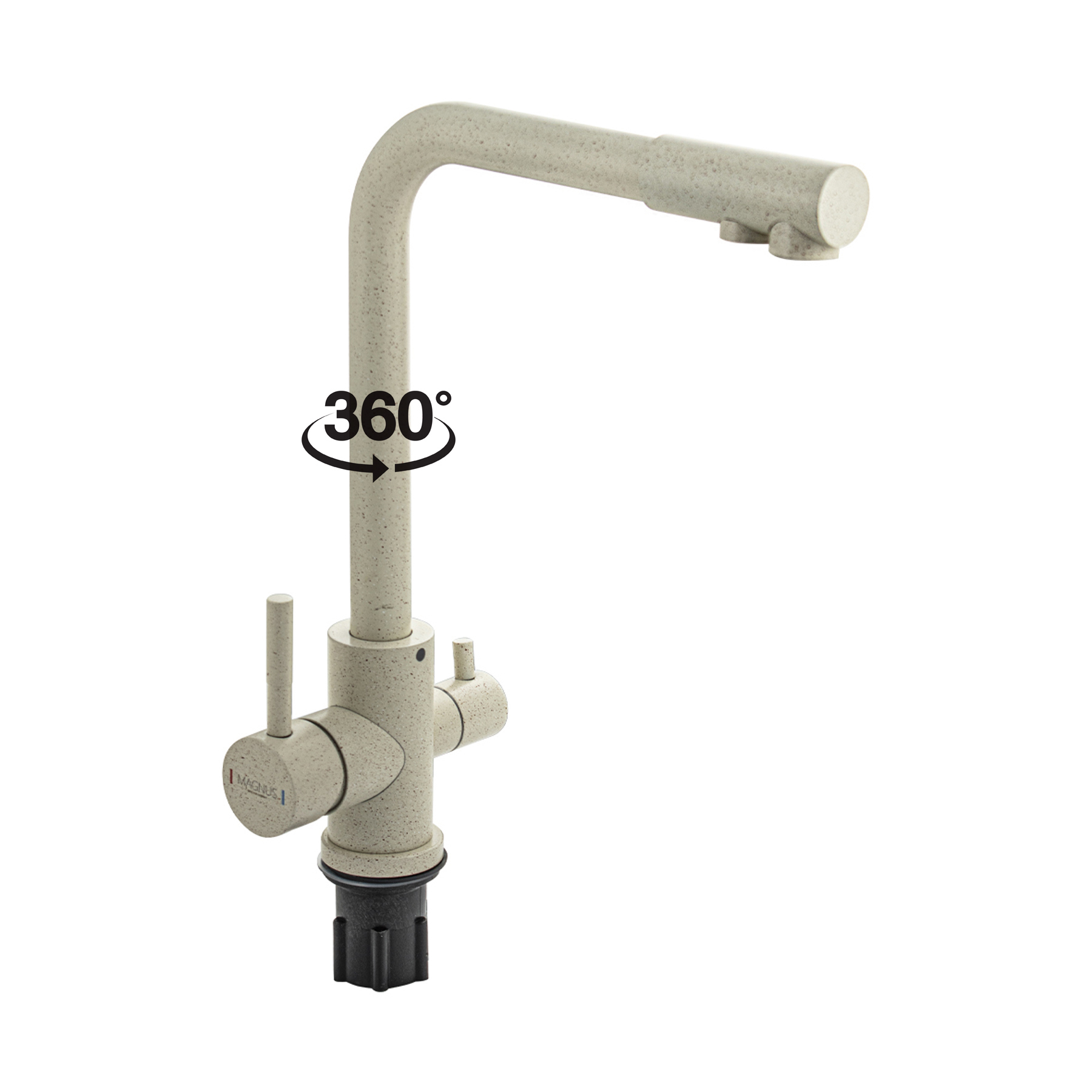 Изображение товара Смеситель для кухни однорычажный Magnus 91123 излив 26.5 см нержавеющая сталь цвет черный