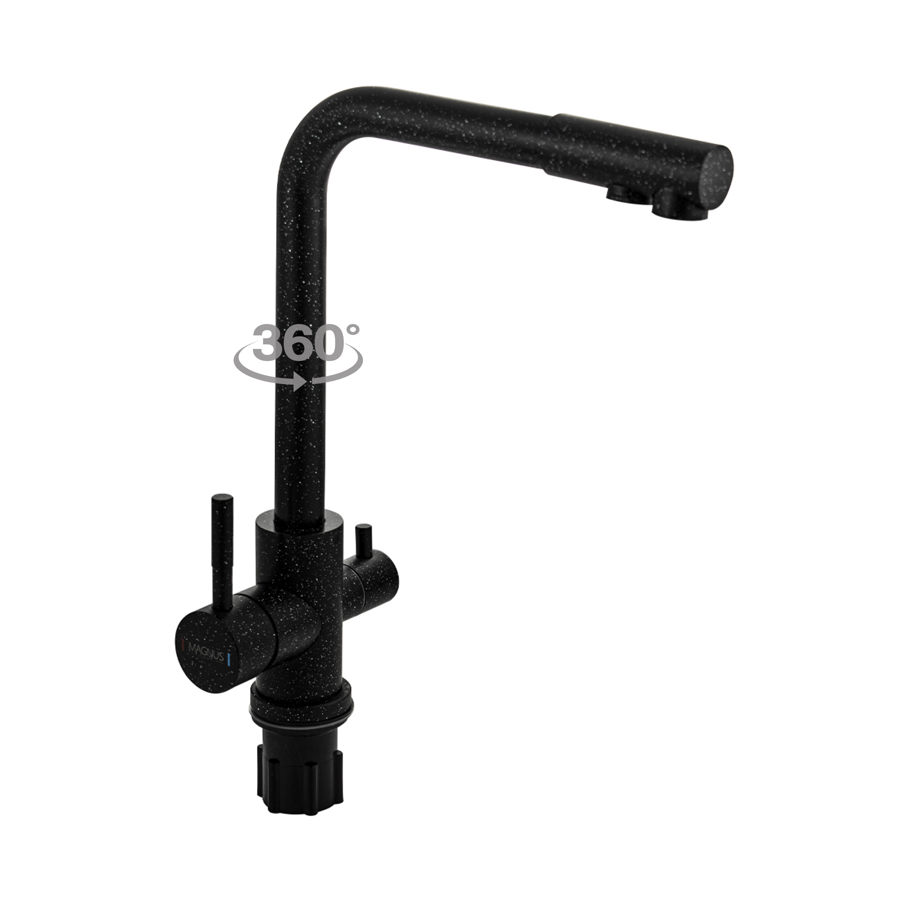 Изображение товара Смеситель для кухни Magnus 91125 однорычажный черный из нержавеющей стали