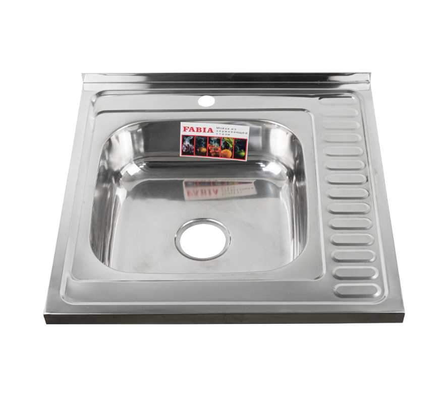 Изображение товара Накладная кухонная мойка FABIA из нержавеющей стали 60x60 см серебристая