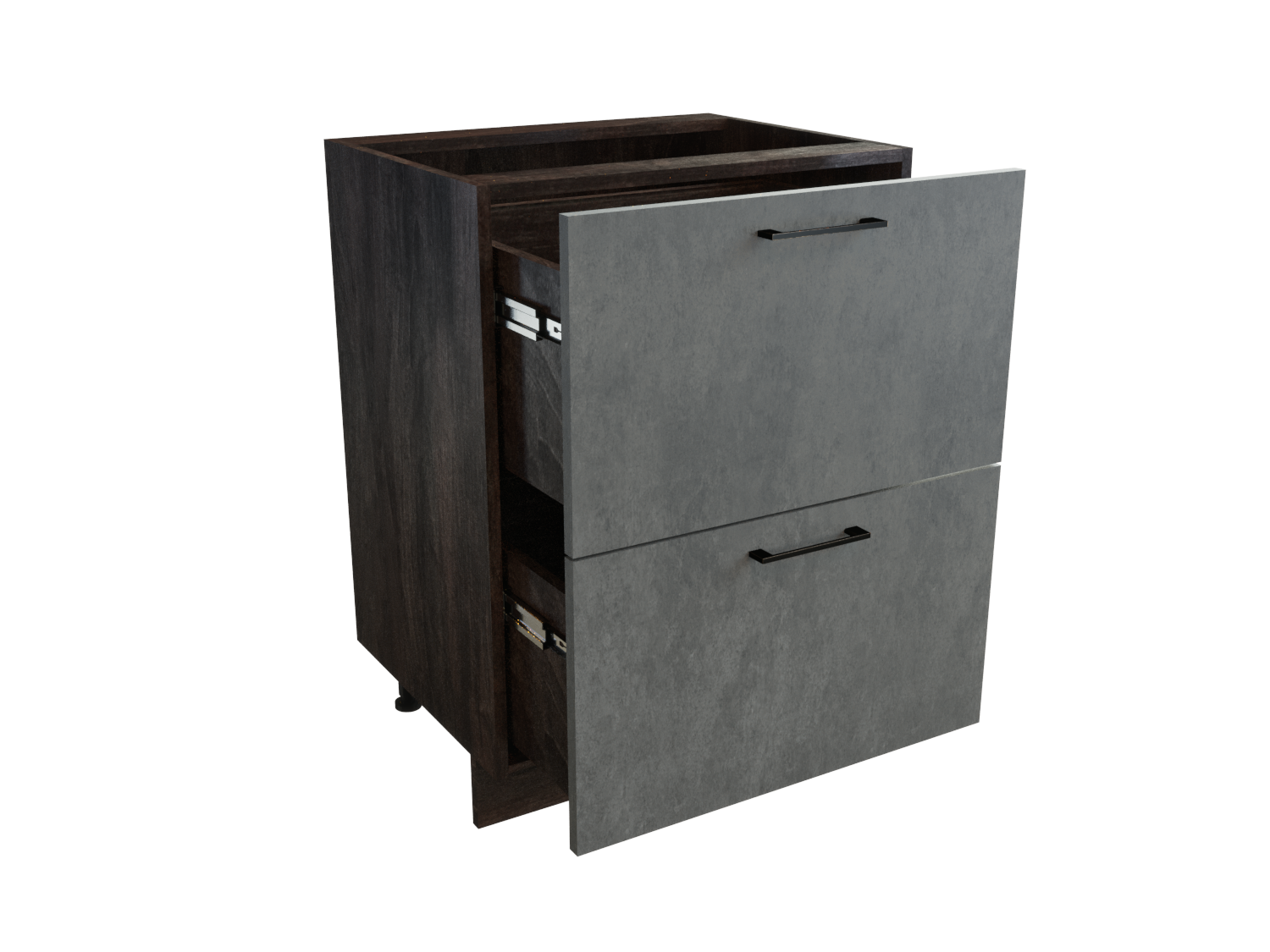 Изображение товара Напольный шкаф Сурская мебель Хелмер 60x81.6x47.8 см два ящика ЛДСП серый дуб бетон