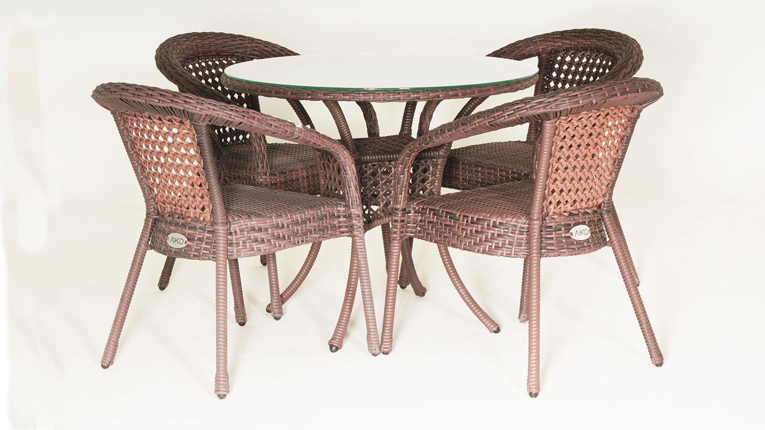 Изображение товара Садовая мебель комплект DECO из искусственного ротанга коричневый 4 персоны